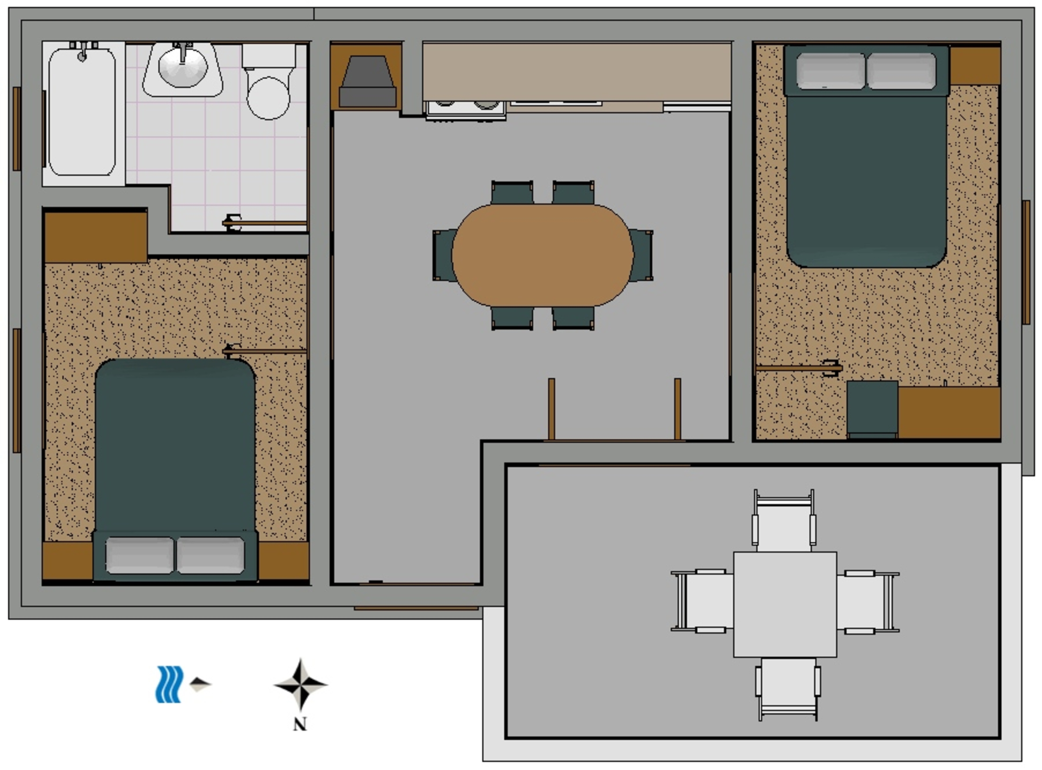 Two bedroom apartment with terrace and sea view Povljana, Pag  A-c
