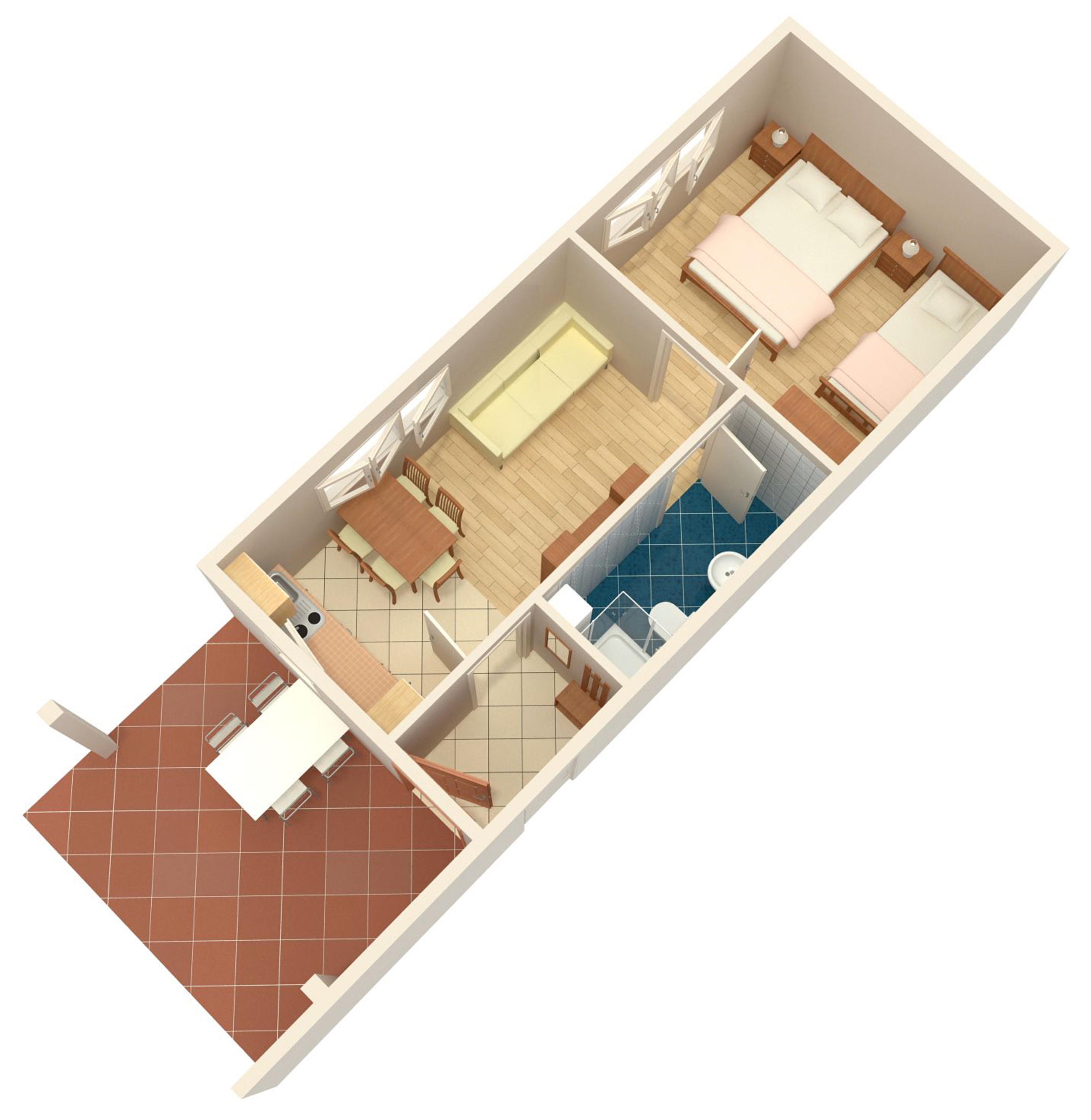 One bedroom apartment with terrace Medveja, Opatija  A-b