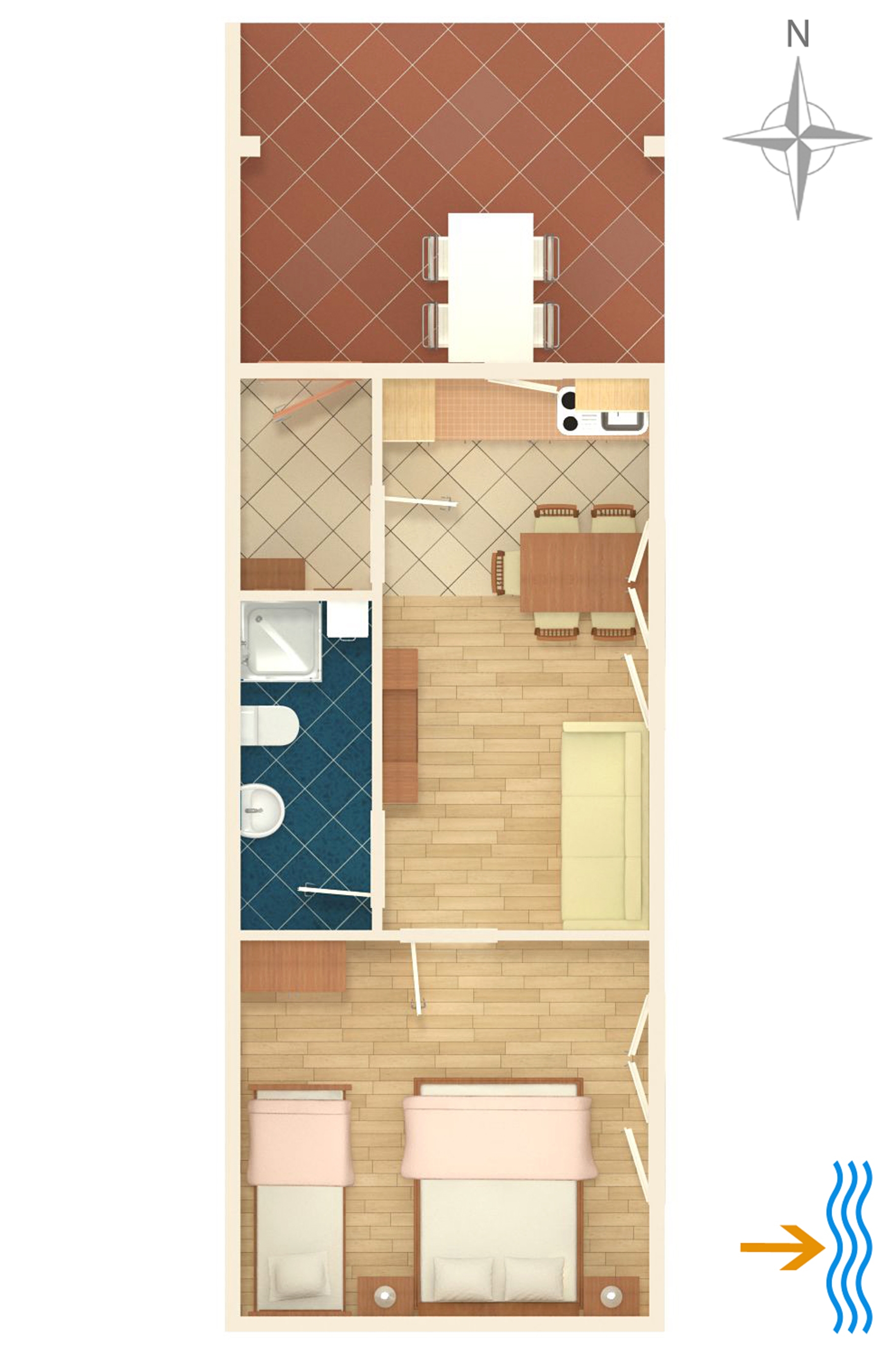 One bedroom apartment with terrace Medveja, Opatija  A-b
