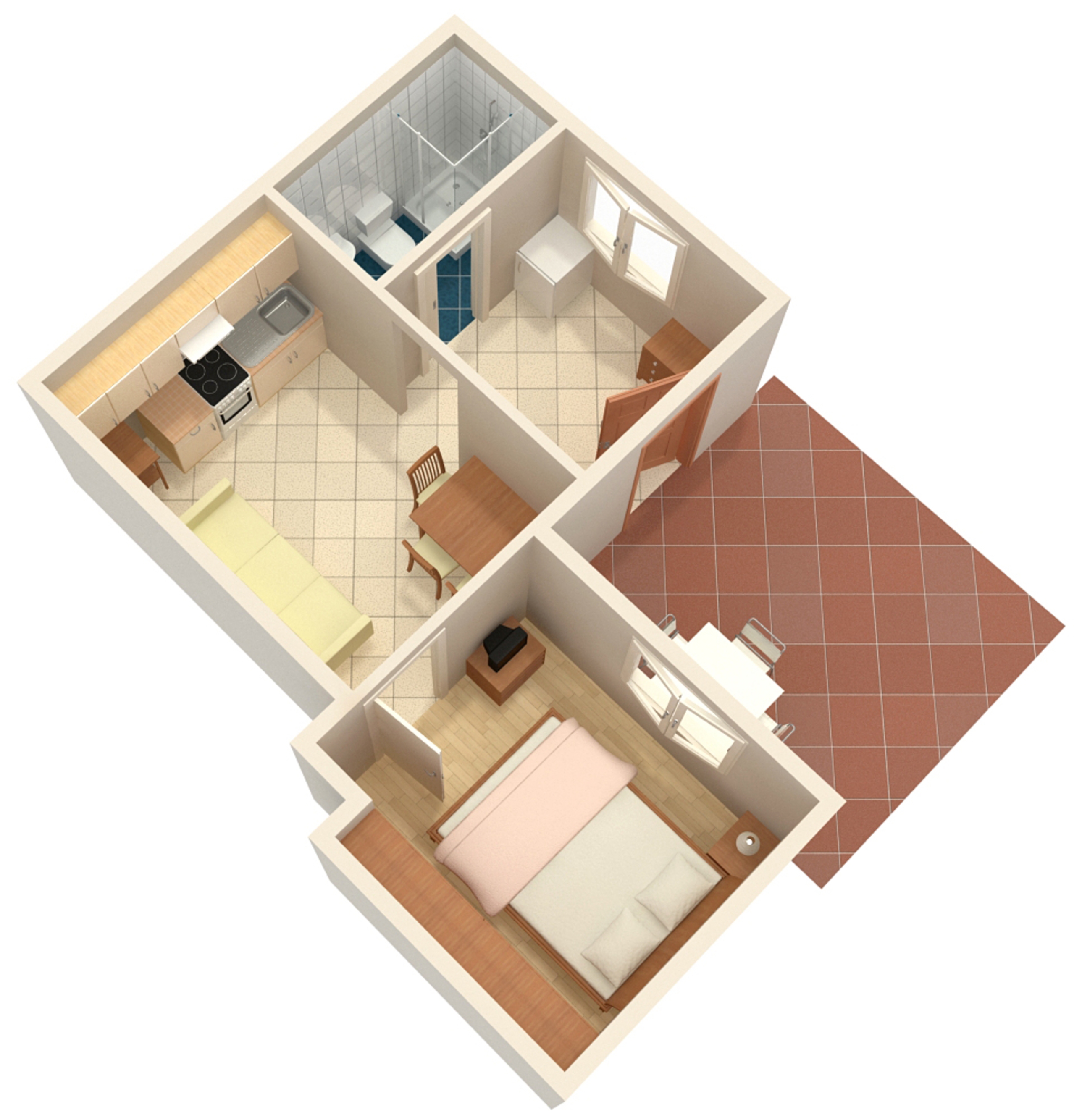 One bedroom apartment with terrace Ičići, Opatija  A-a