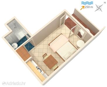 Plan Rabac, Plan in the studio-apartment, WIFI.