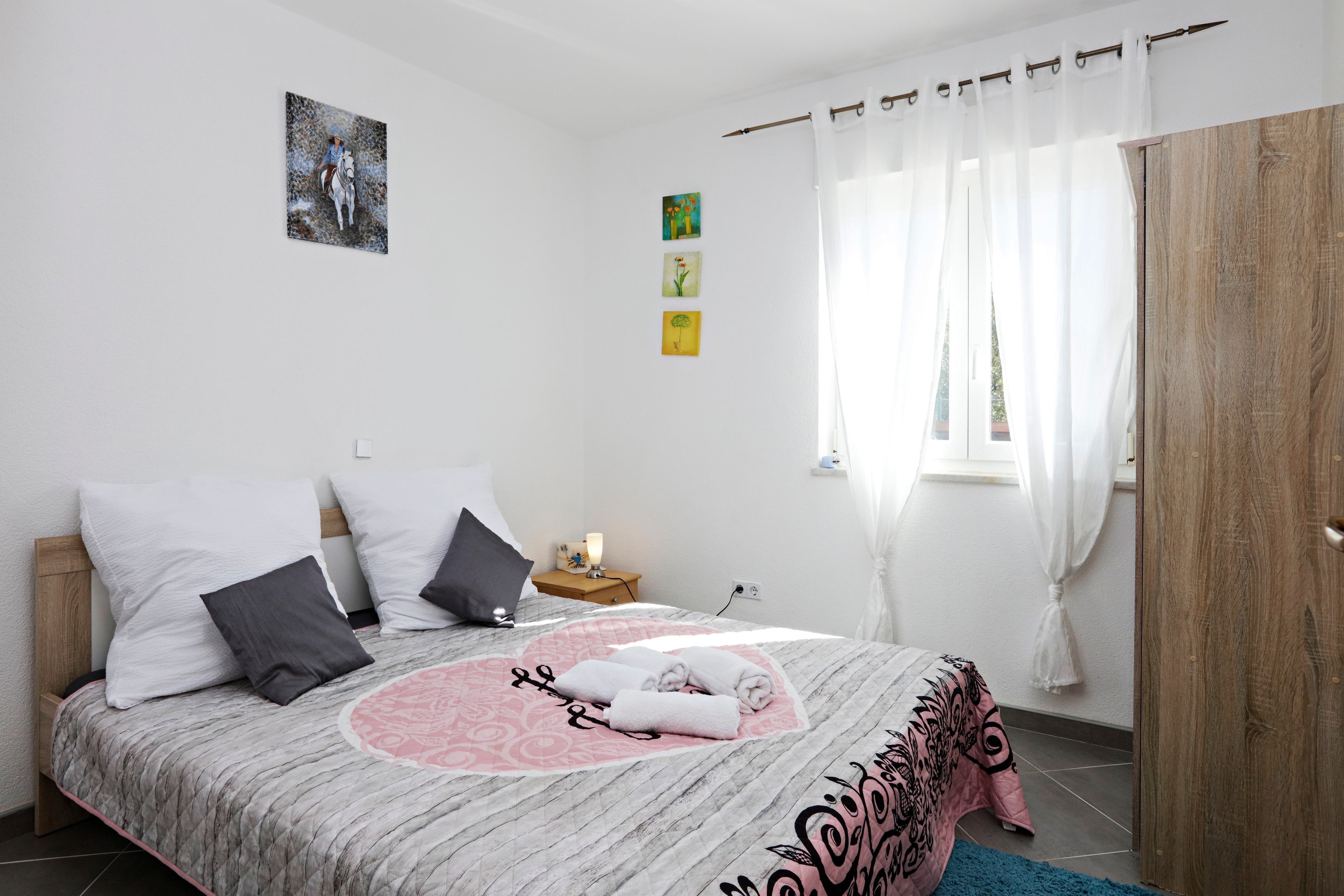 Two bedroom apartment with balcony and sea view Stupin Čeline, Rogoznica  A-b