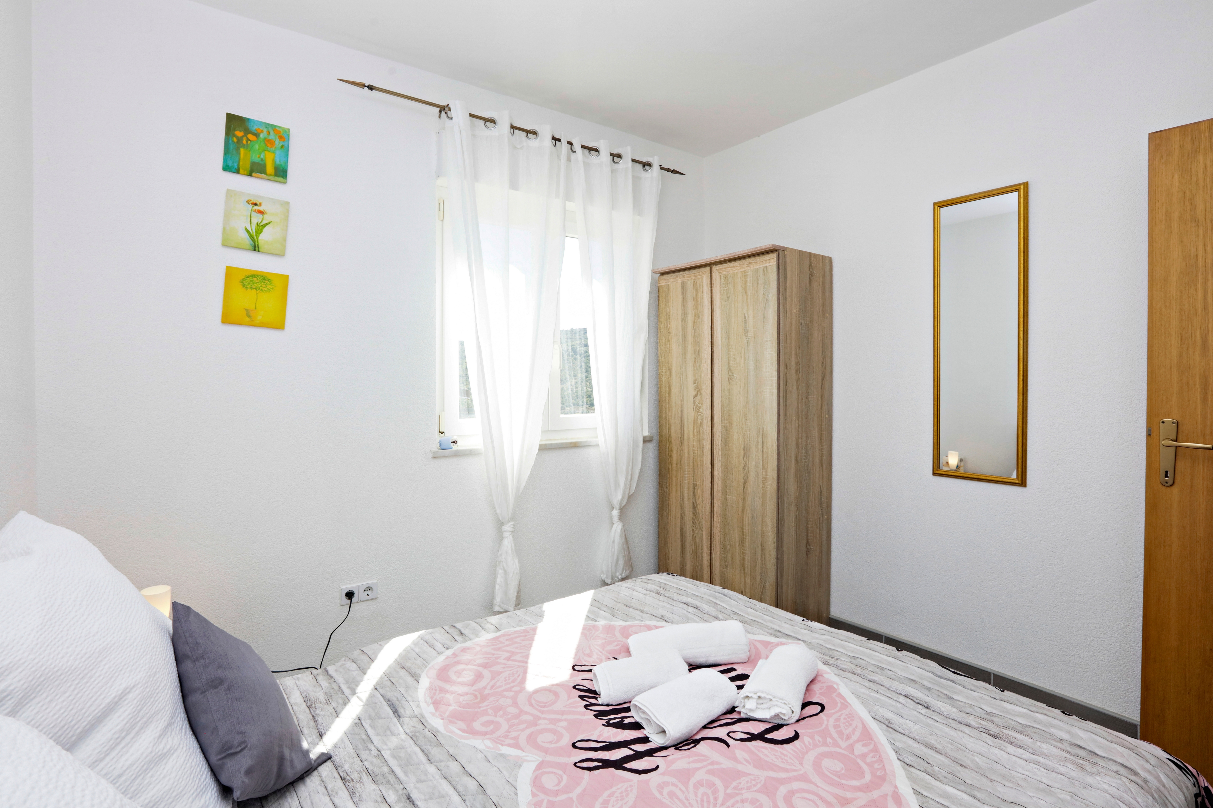 Two bedroom apartment with balcony and sea view Stupin Čeline, Rogoznica  A-b