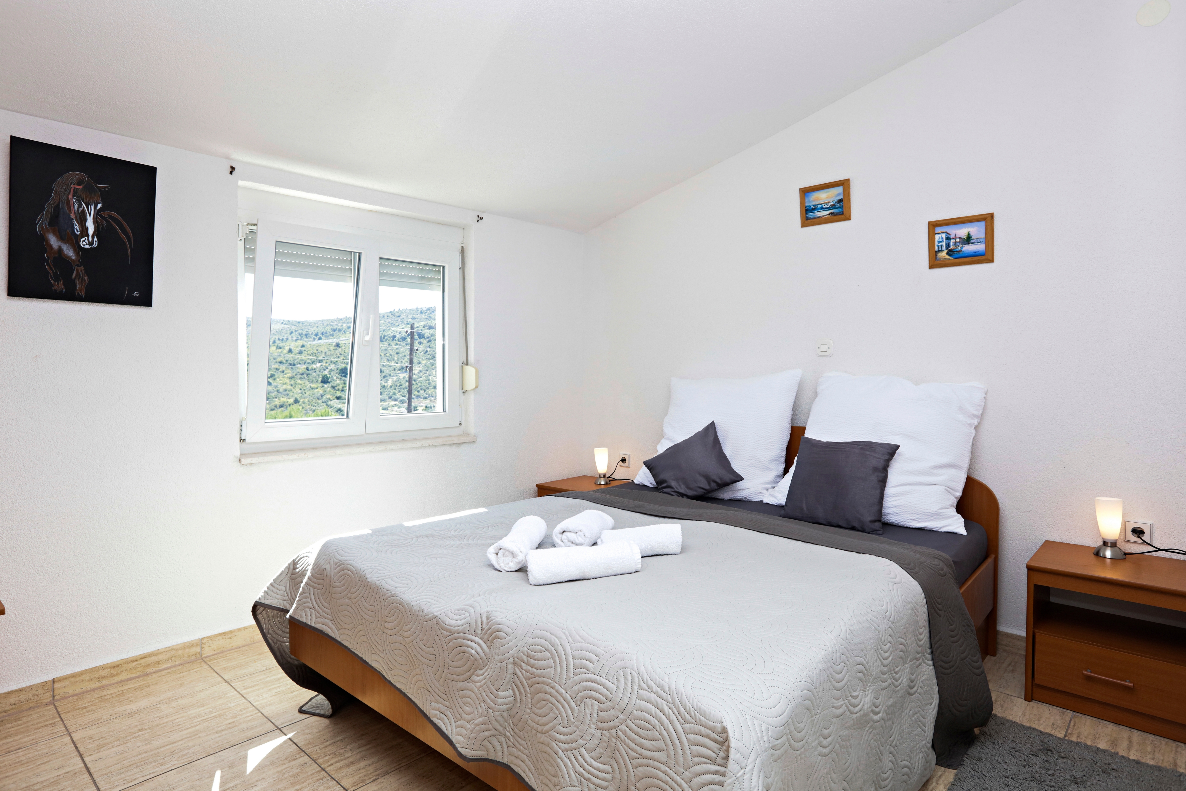 One bedroom apartment with balcony and sea view Stupin Čeline, Rogoznica  A-d