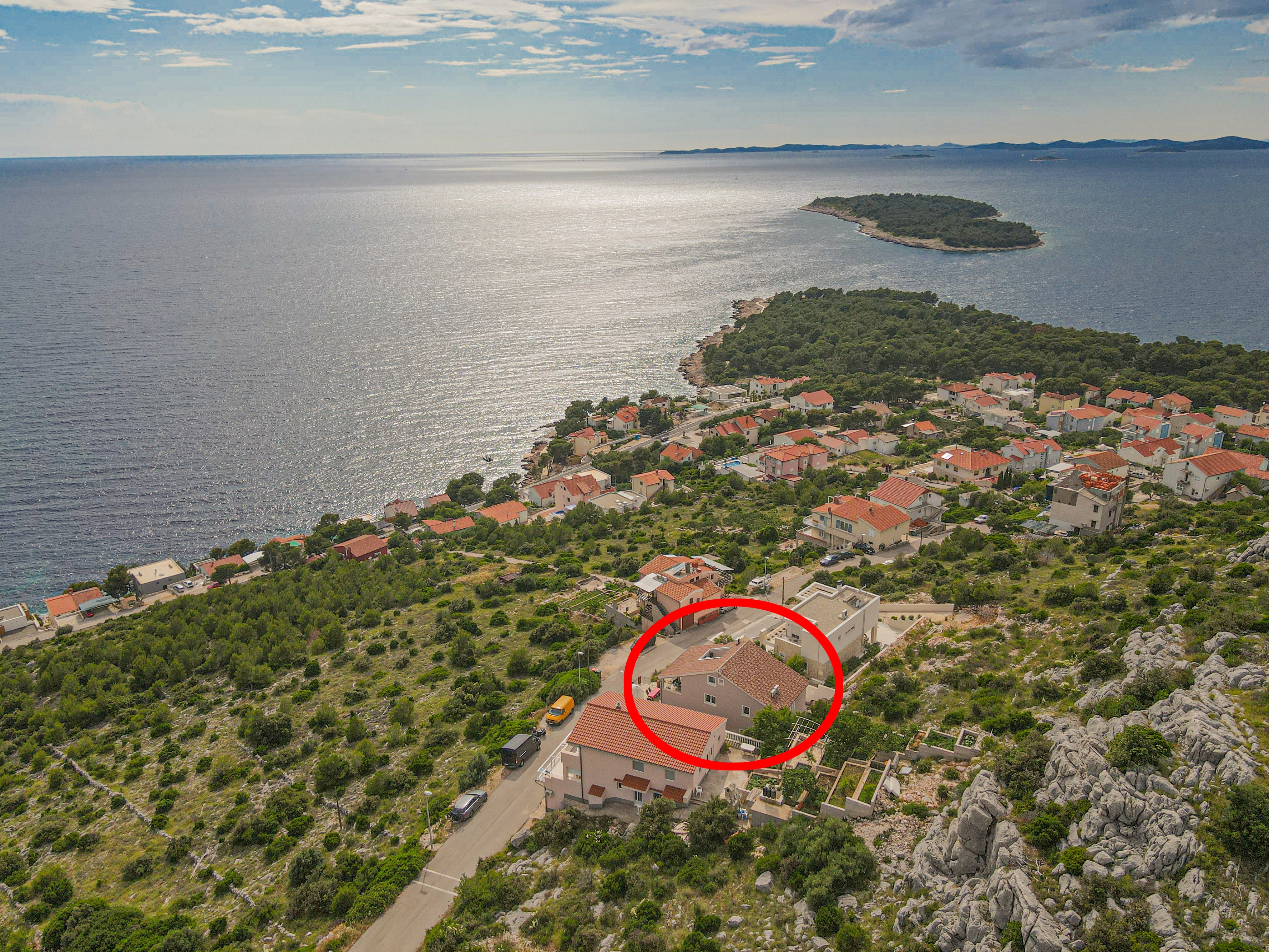 Jednosobni apartman s terasom i pogledom na more Bilo, Primošten  A-d