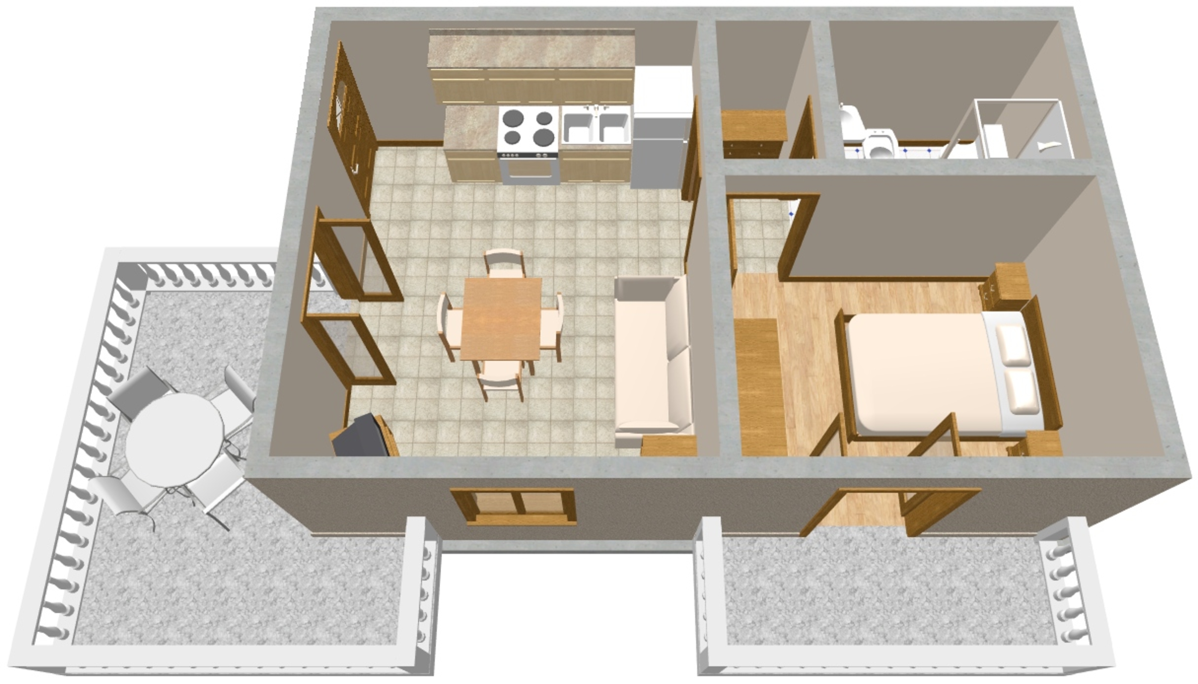 One bedroom apartment with terrace and sea view Duga Luka (Prtlog), Labin  A-c