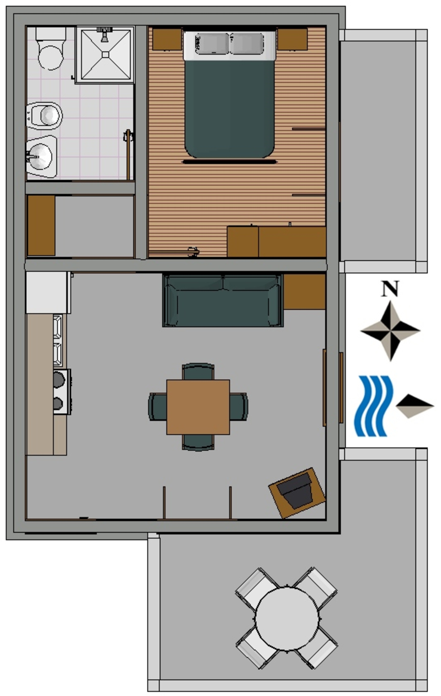 One bedroom apartment with terrace and sea view Duga Luka (Prtlog), Labin  A-c