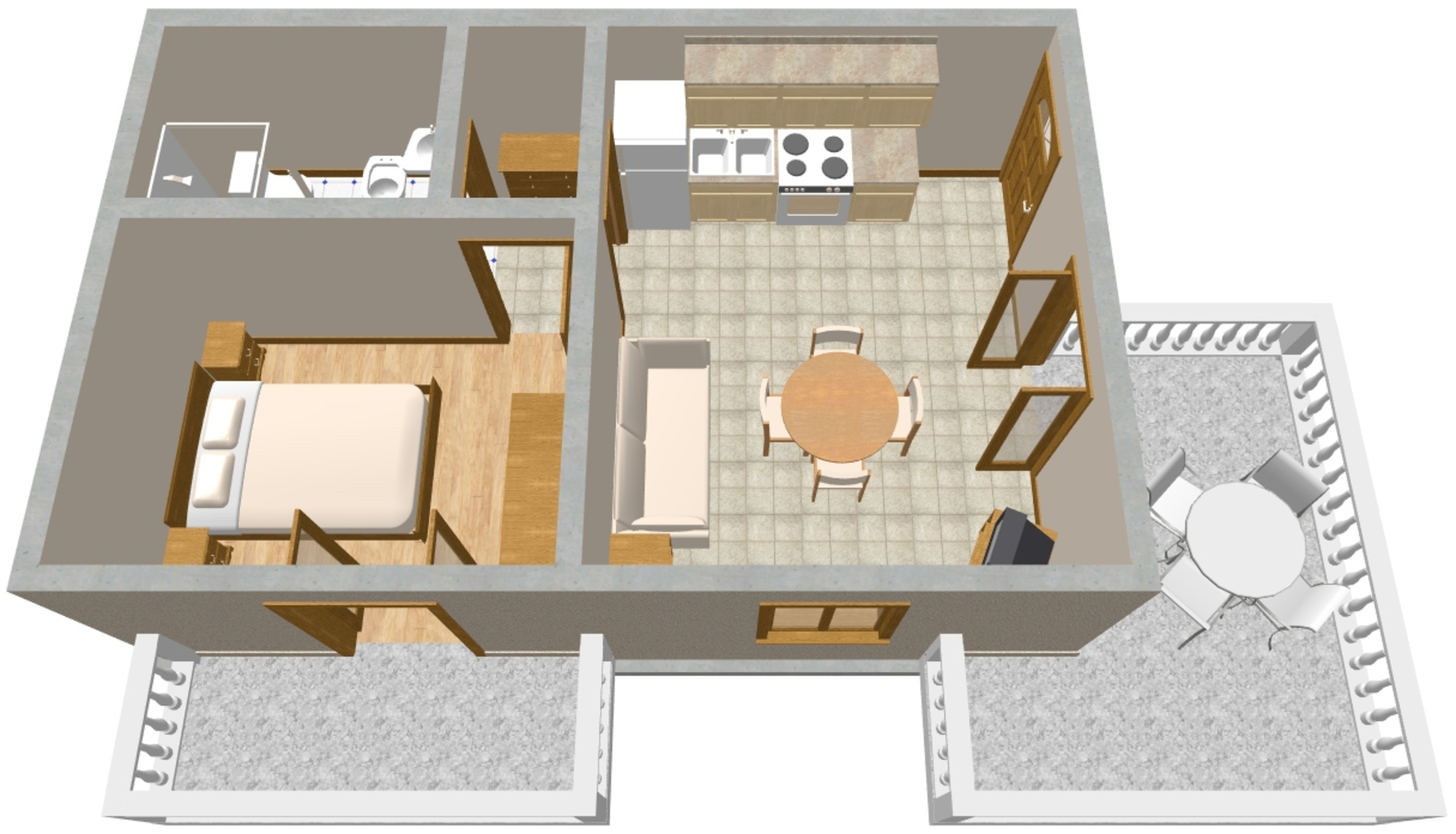 One bedroom apartment with terrace and sea view Duga Luka (Prtlog), Labin  A-d