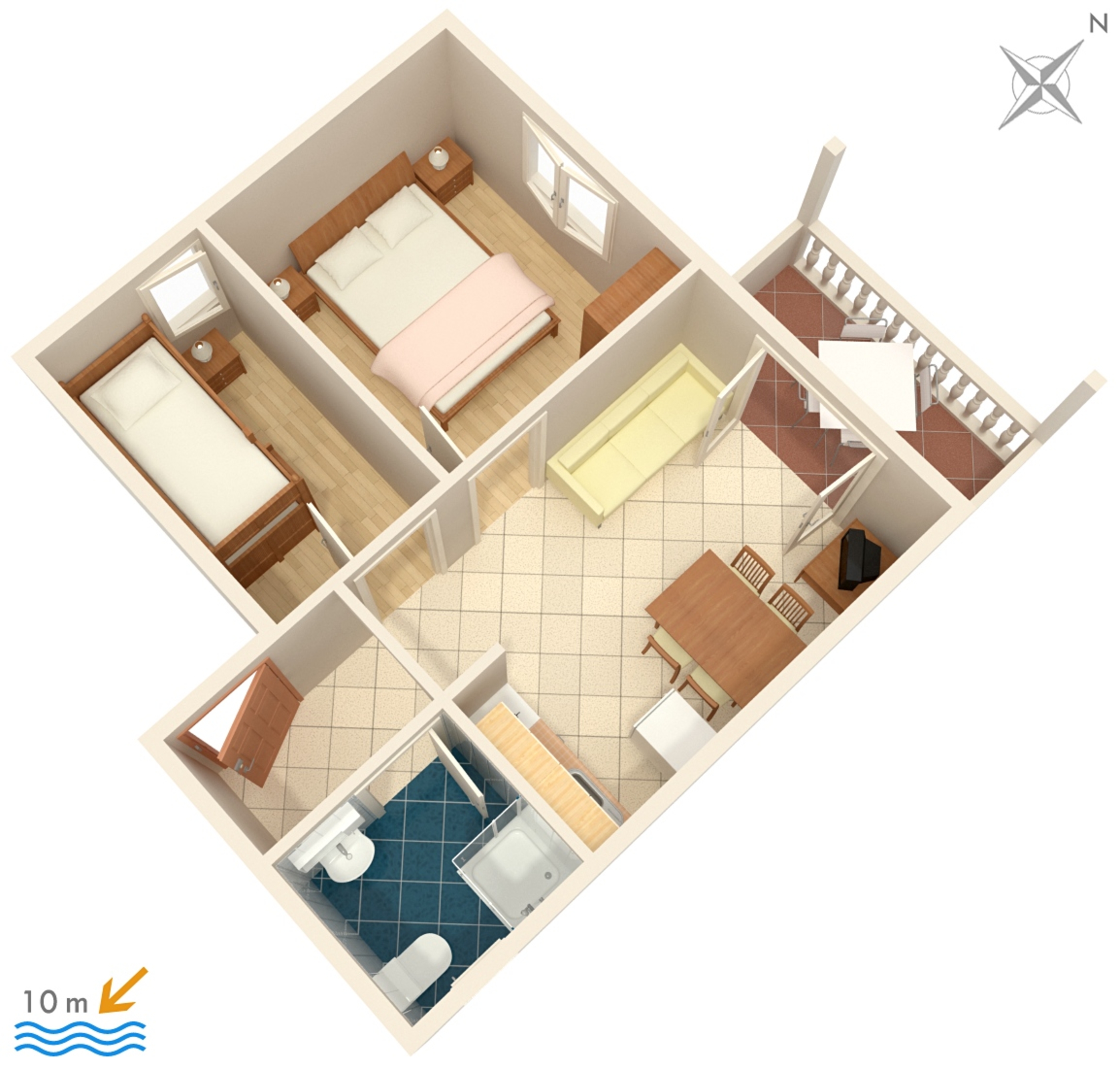 Two bedroom apartment near beach Stara Novalja, Pag  A-a