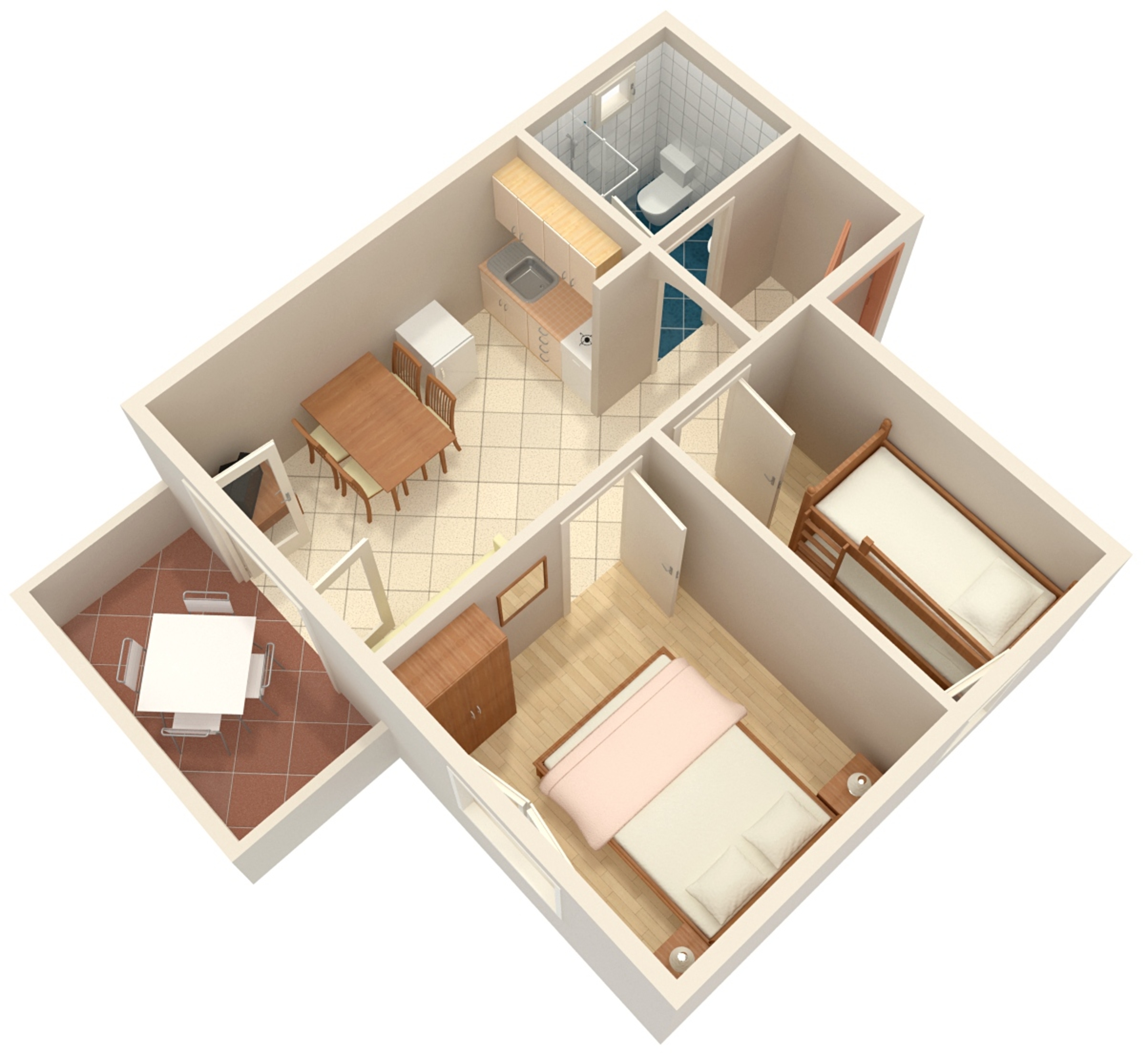 Two bedroom apartment near beach Stara Novalja, Pag  A-b
