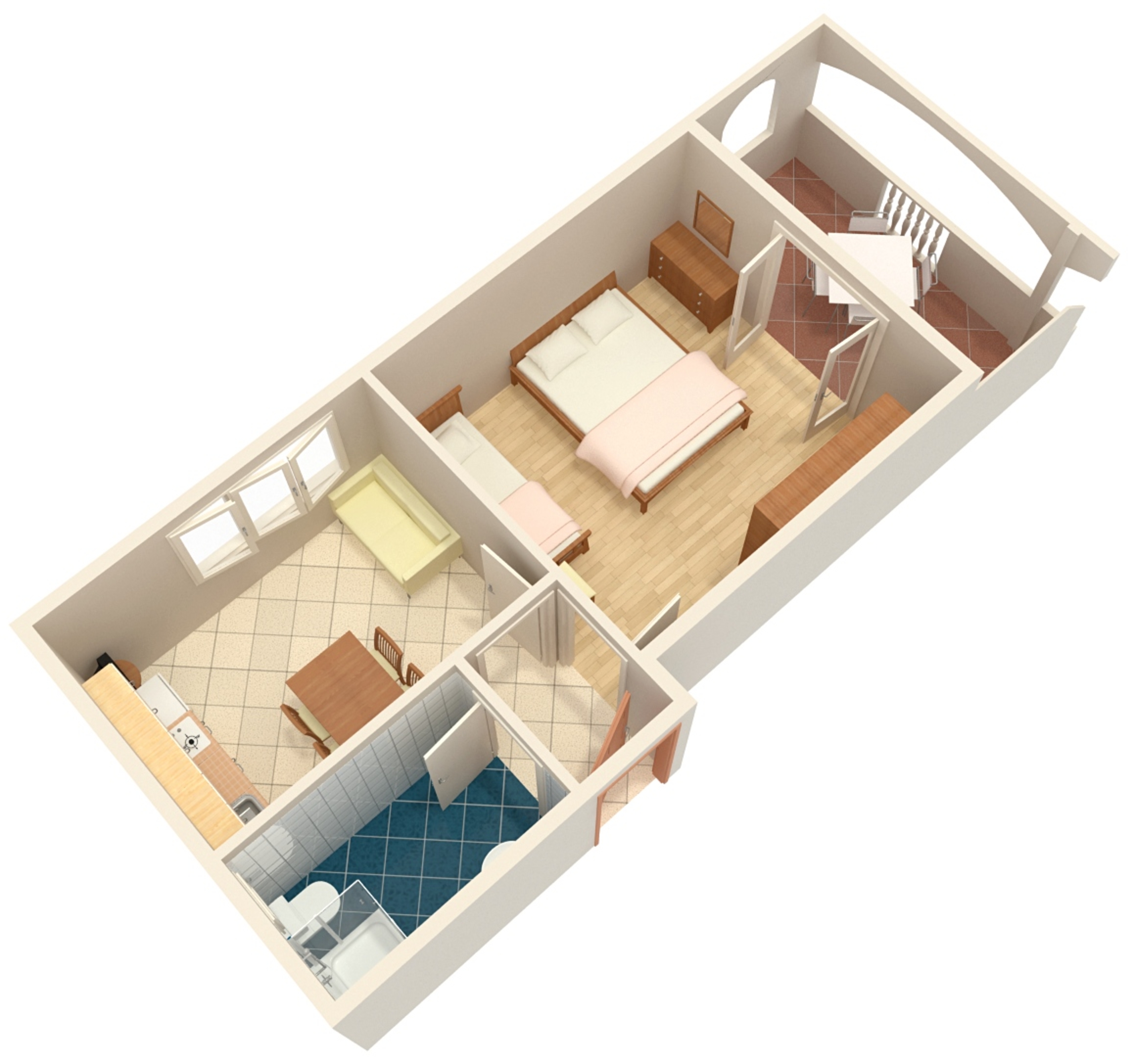 One bedroom apartment near beach Stara Novalja, Pag  A-c