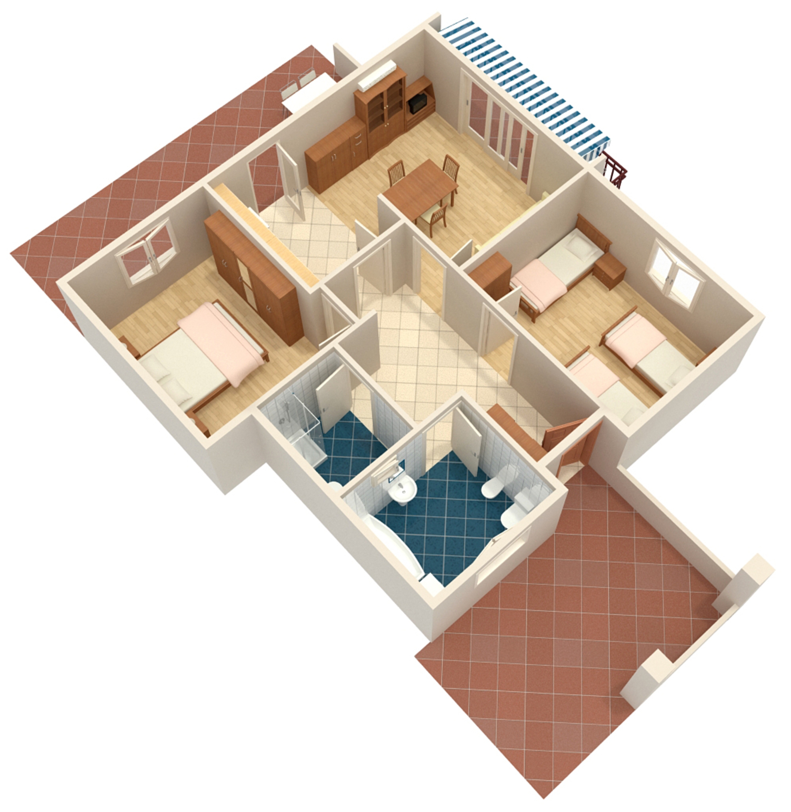 Two bedroom apartment with terrace and sea view Rabac, Labin  A-a