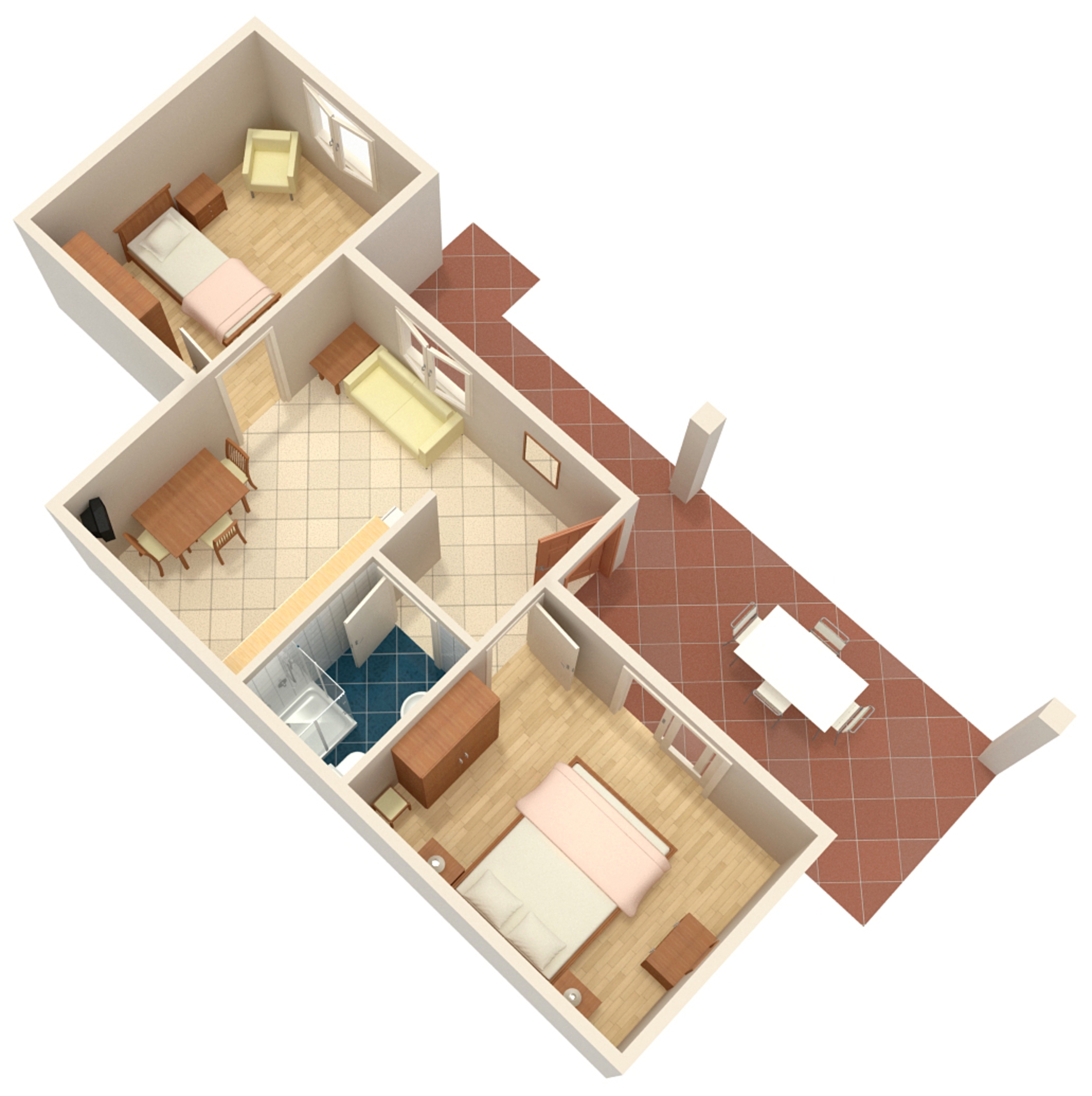Two bedroom apartment with terrace and sea view Rabac, Labin  A-b