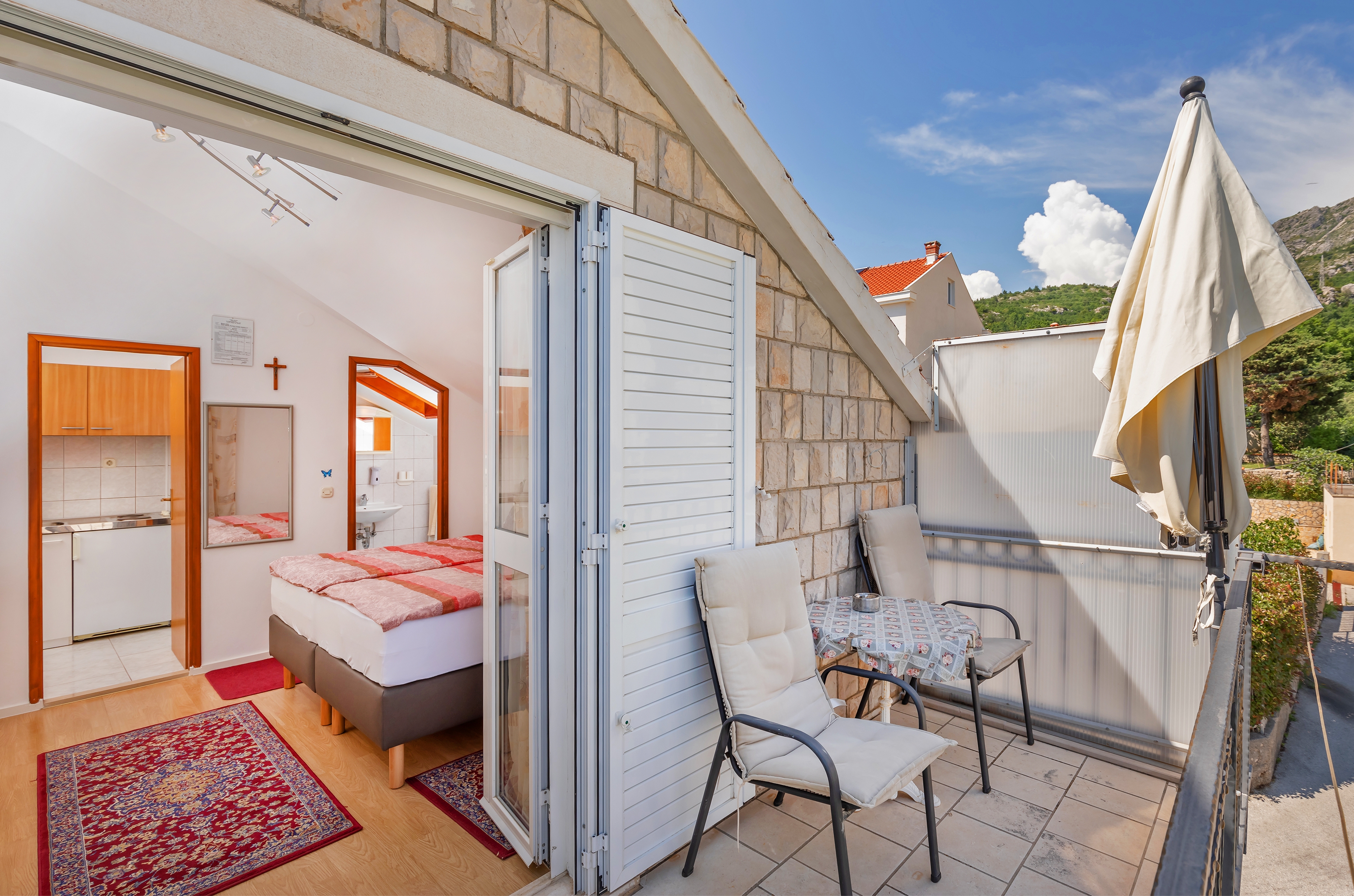 Studio flat with balcony and sea view Mlini, Dubrovnik  AS-a