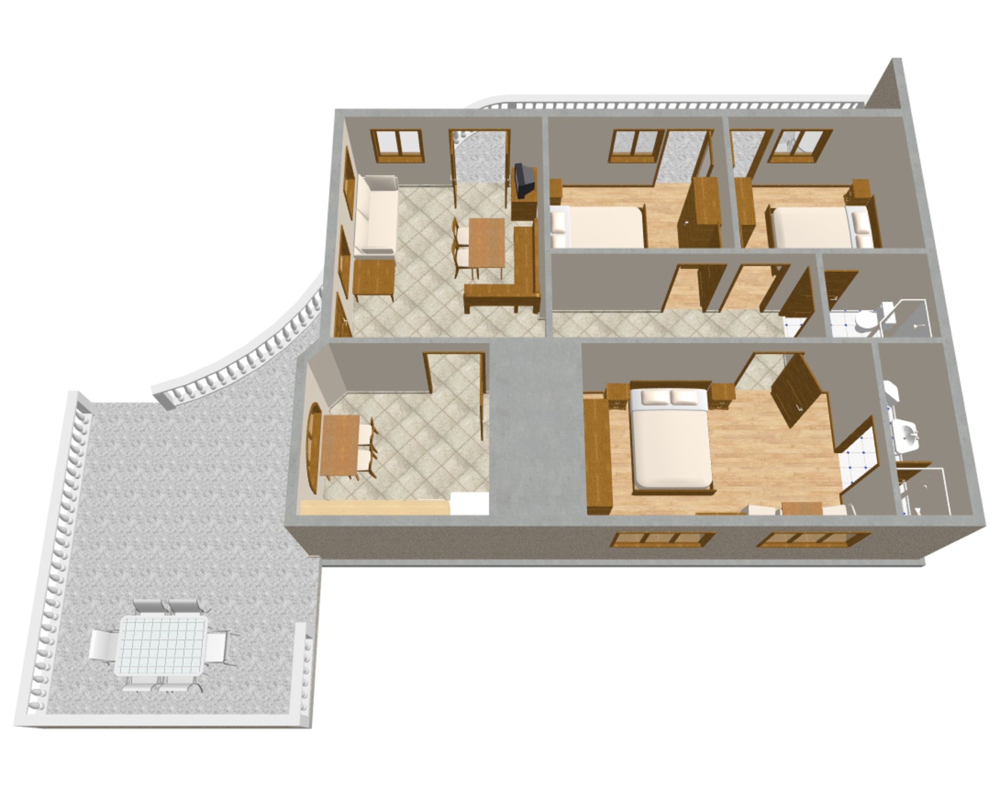 Three bedroom apartment with terrace and sea view Novi Vinodolski  A-a