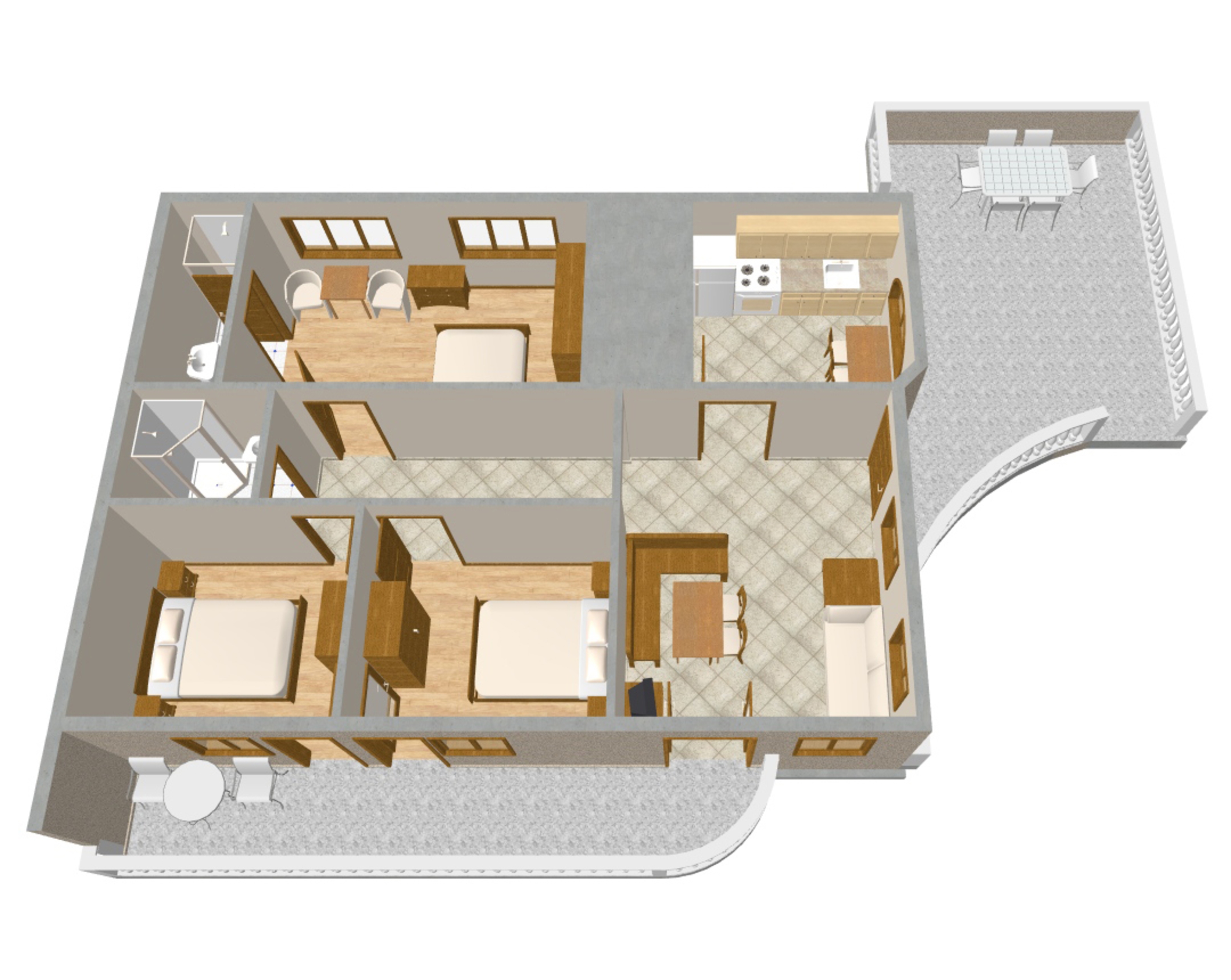 Three bedroom apartment with terrace and sea view Novi Vinodolski  A-a
