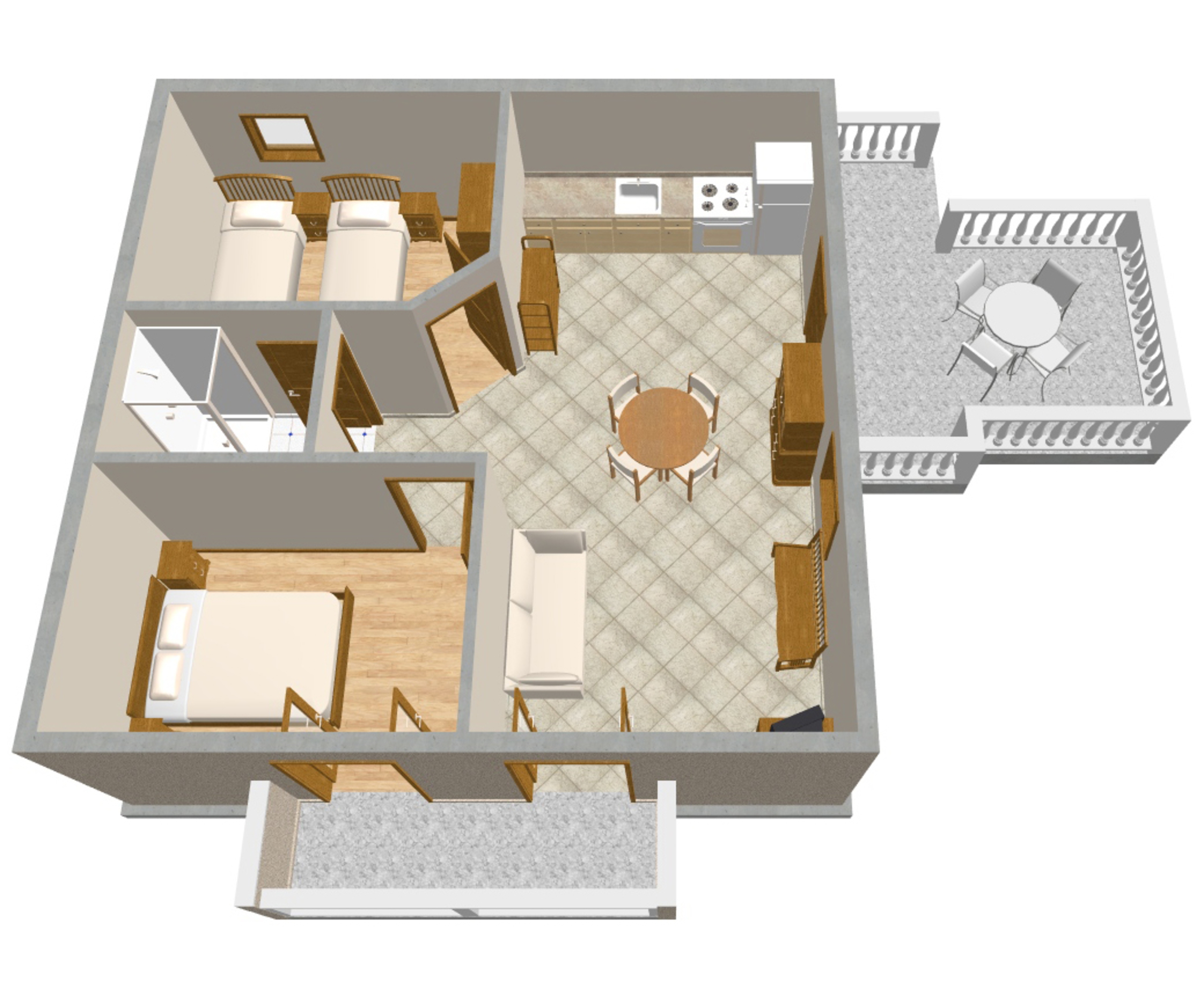 Two bedroom apartment with terrace and sea view Novi Vinodolski  A-b
