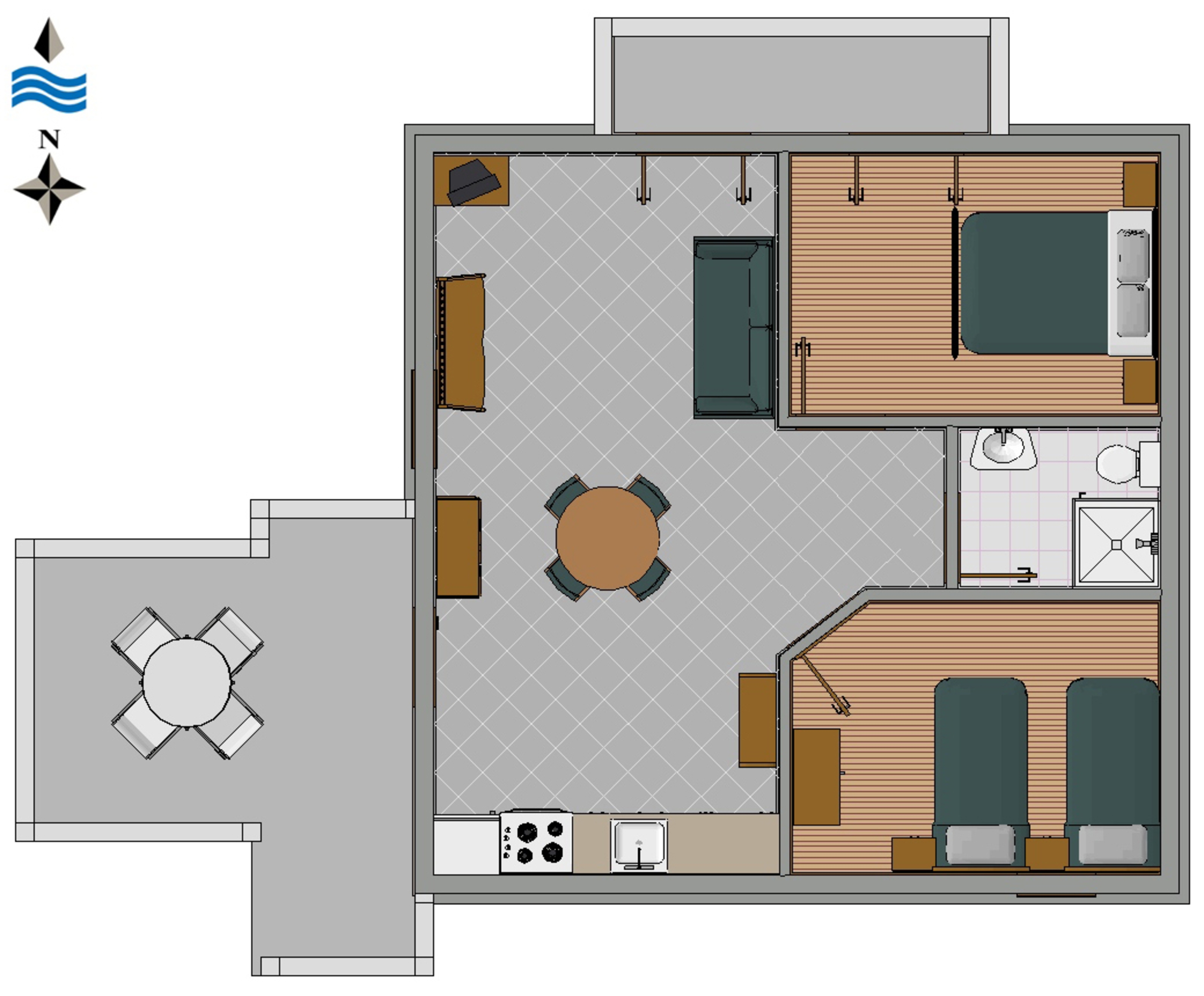 Two bedroom apartment with terrace and sea view Novi Vinodolski  A-b