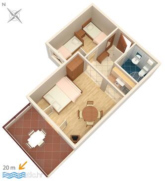 Plan Crikvenica, Plan in the apartment, dopusteni kucni ljubimci i WIFI.