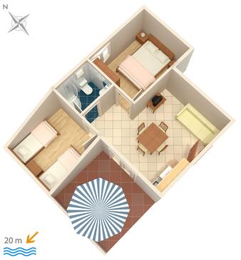 Načrt Crikvenica, Načrt v nastanitvi vrste apartment, WiFi.
