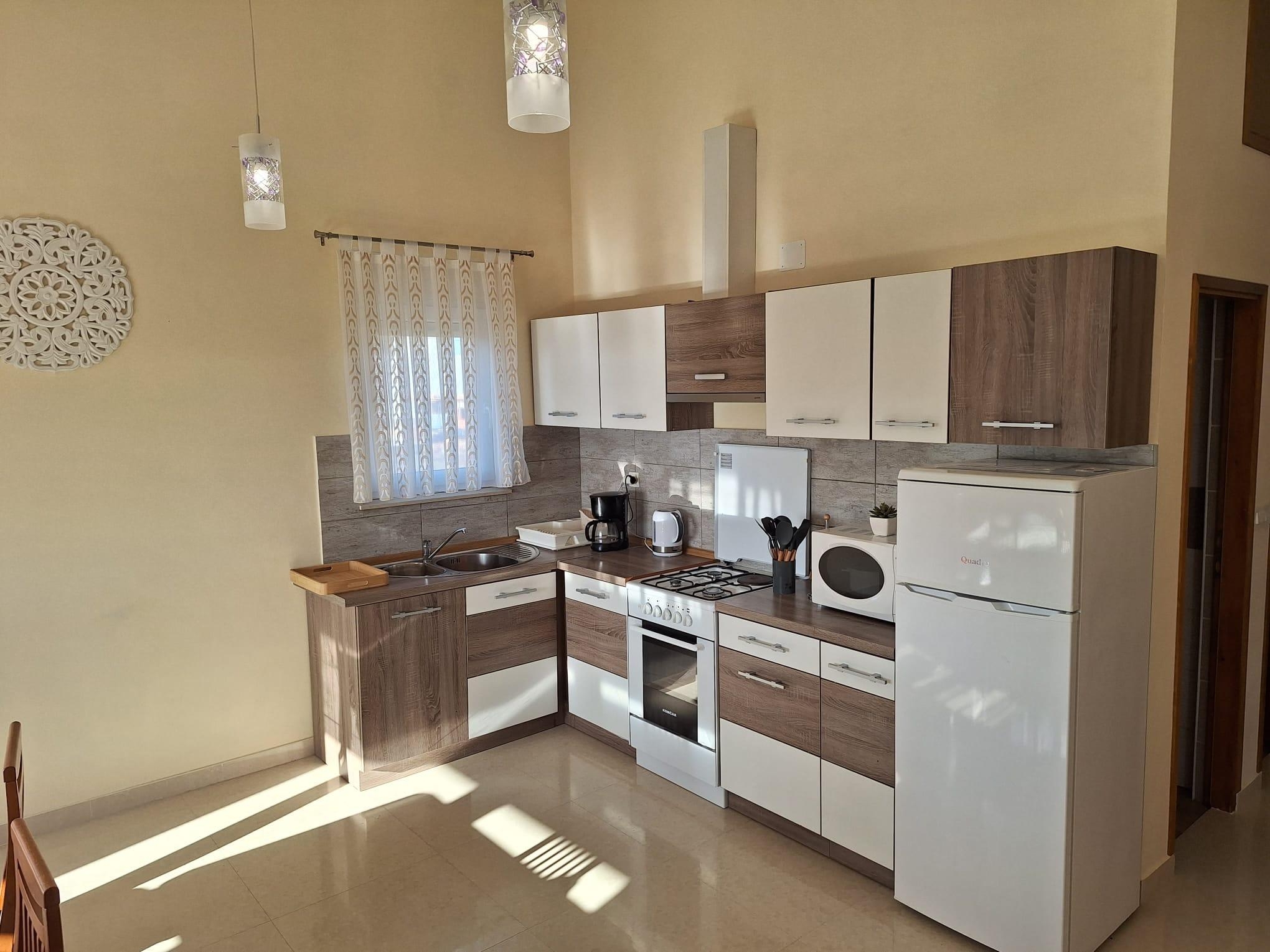 Two bedroom apartment with terrace and sea view Seline, Paklenica  A-a