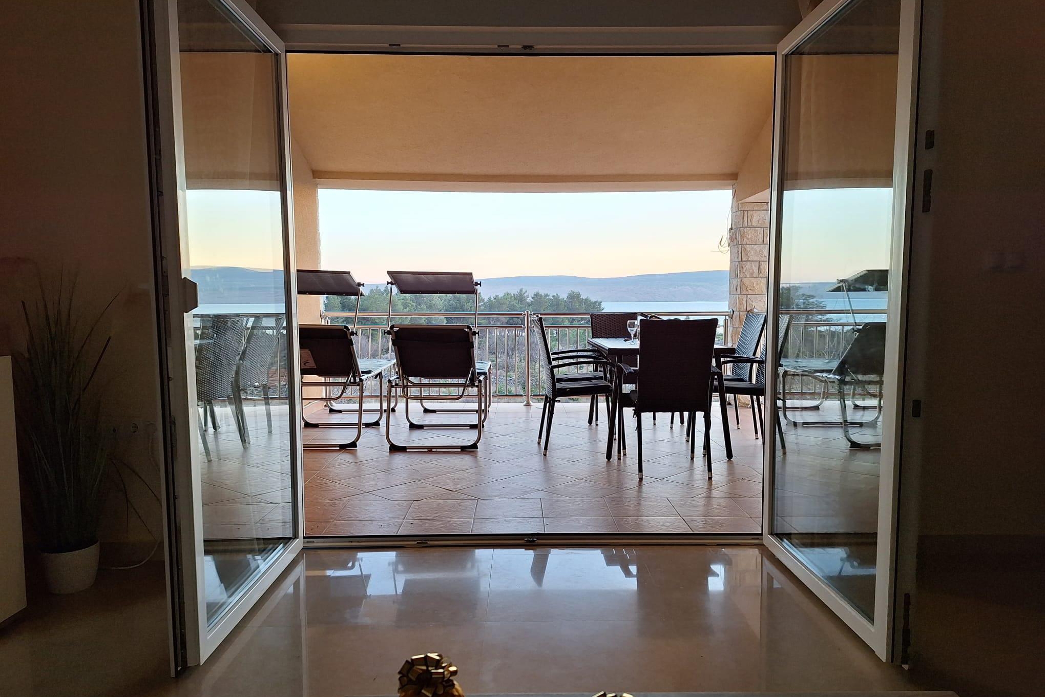Two bedroom apartment with terrace and sea view Seline, Paklenica  A-a