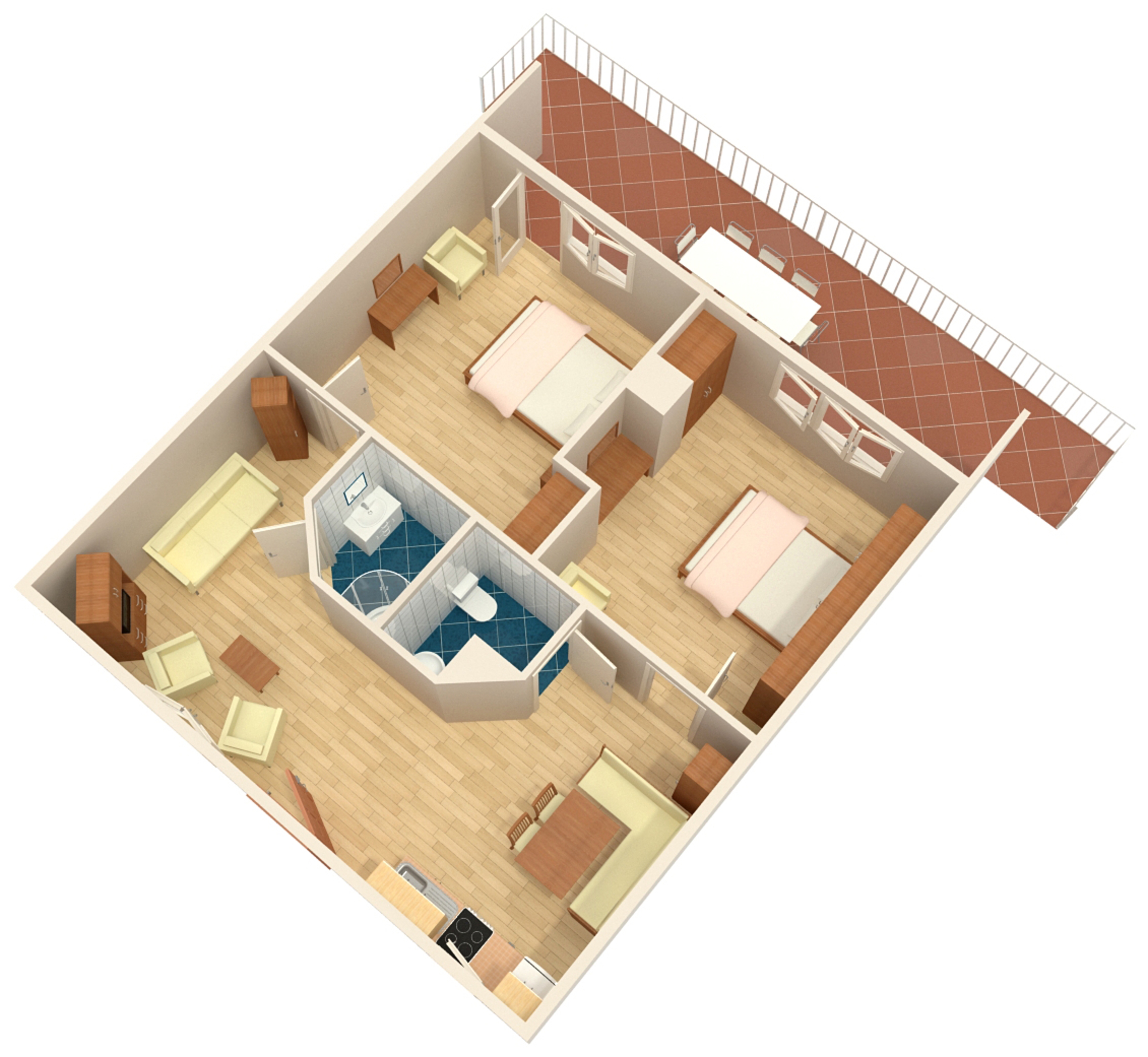 Two bedroom apartment with terrace and sea view Selce, Crikvenica  A-a