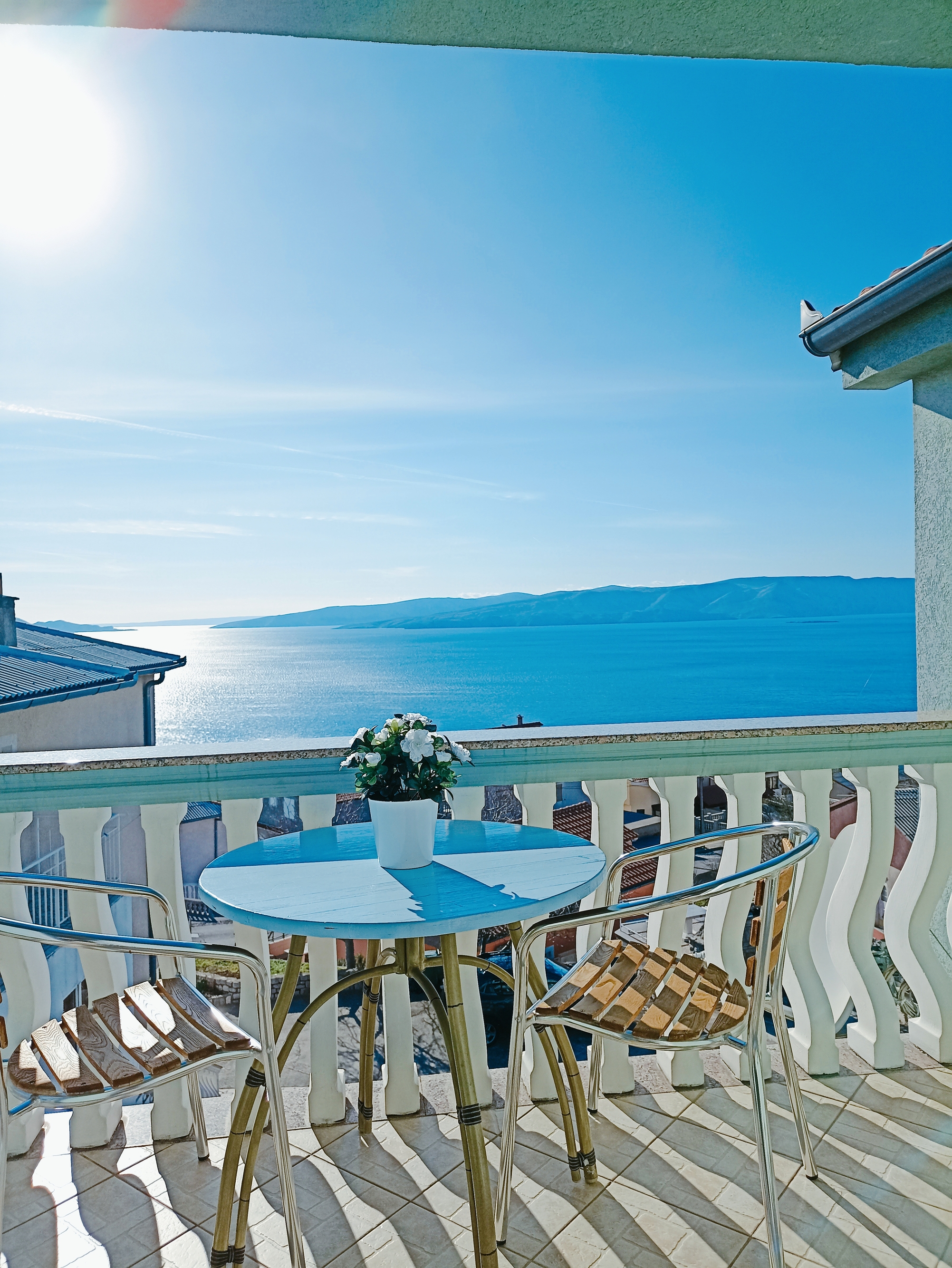 One bedroom apartment with terrace and sea view Senj  A-b