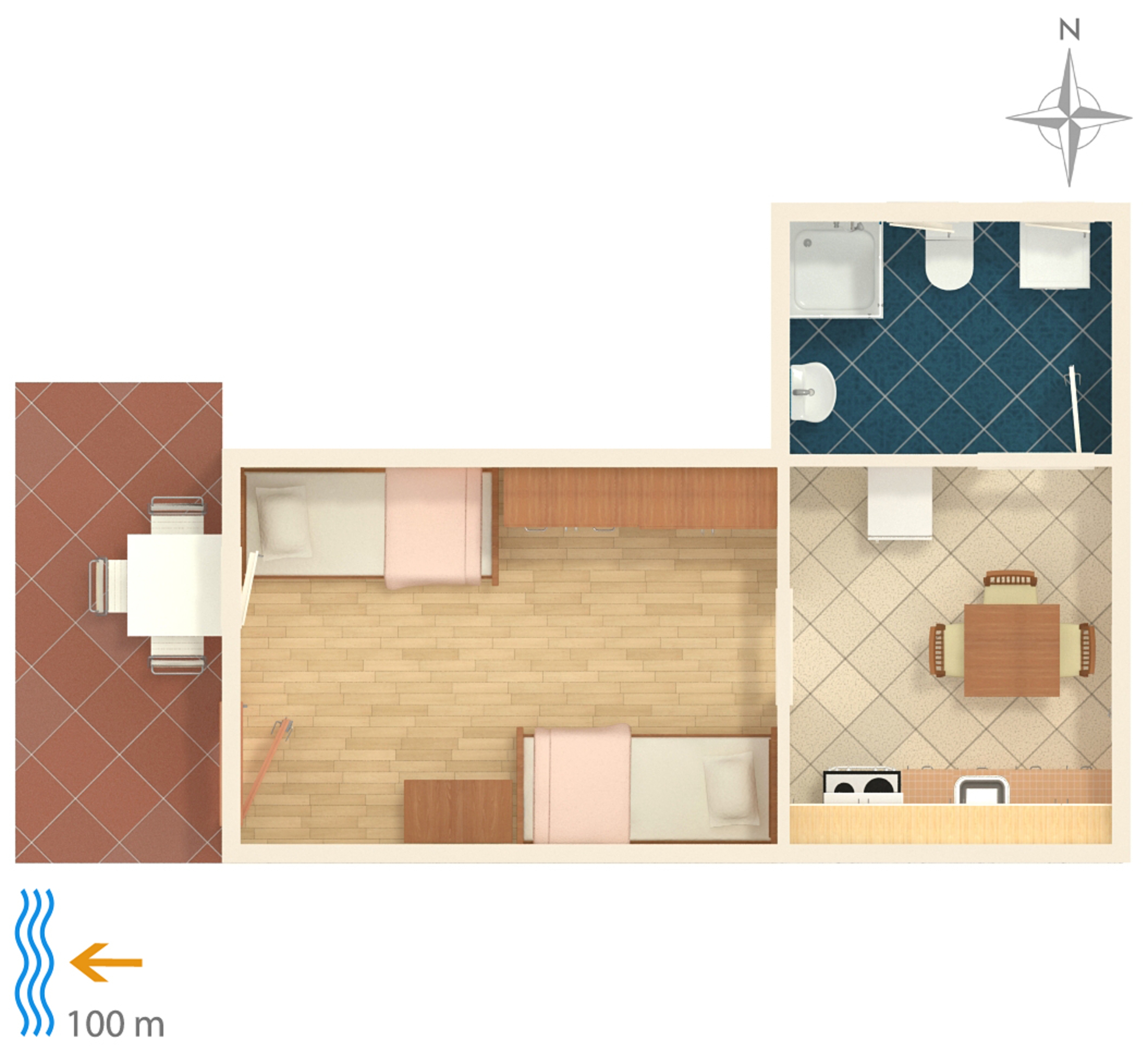 Studio flat with terrace and sea view Crikvenica  AS-b