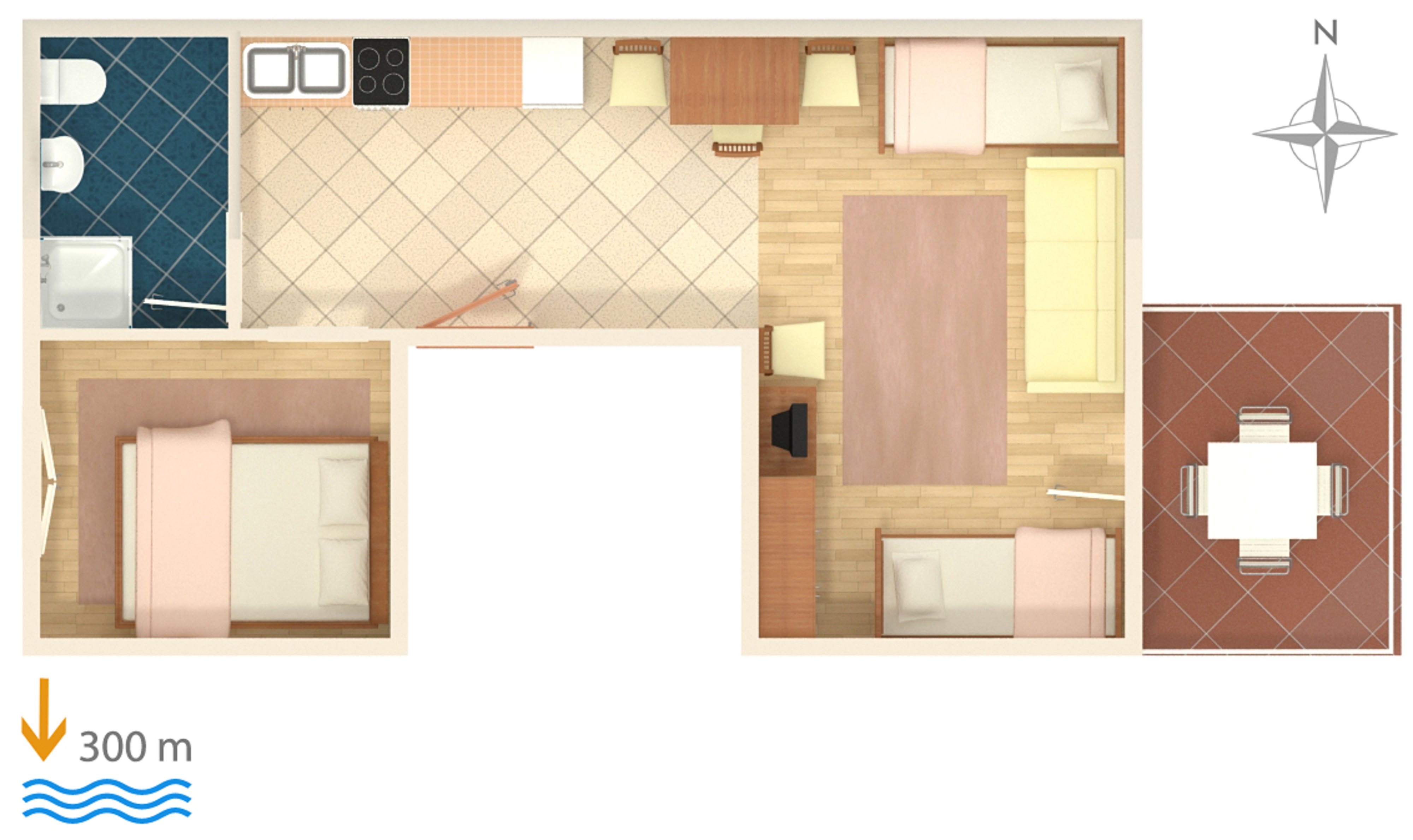 One bedroom apartment with balcony and sea view Selce, Crikvenica  A-a