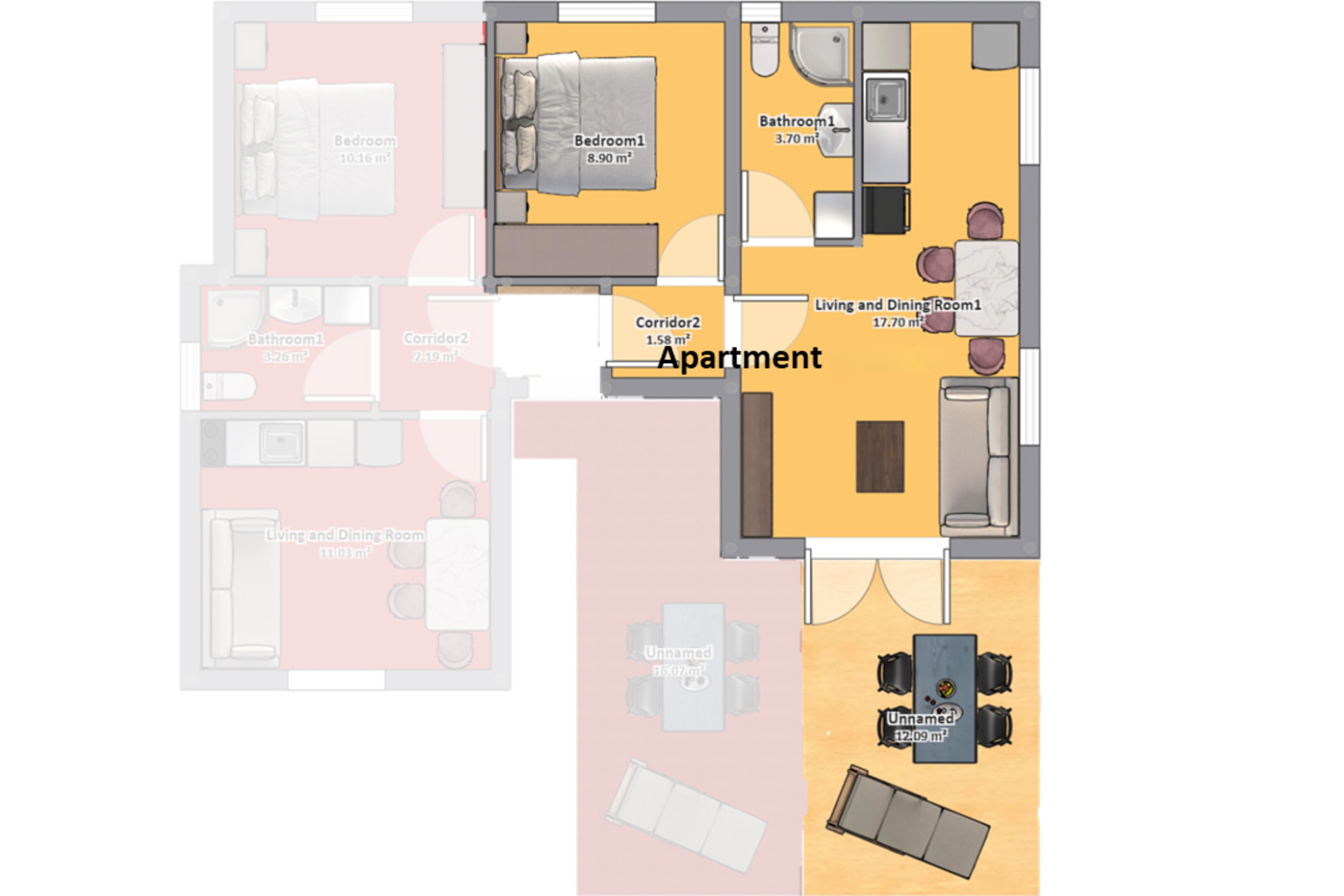 One bedroom apartment with terrace and sea view Tribunj, Vodice  A-b