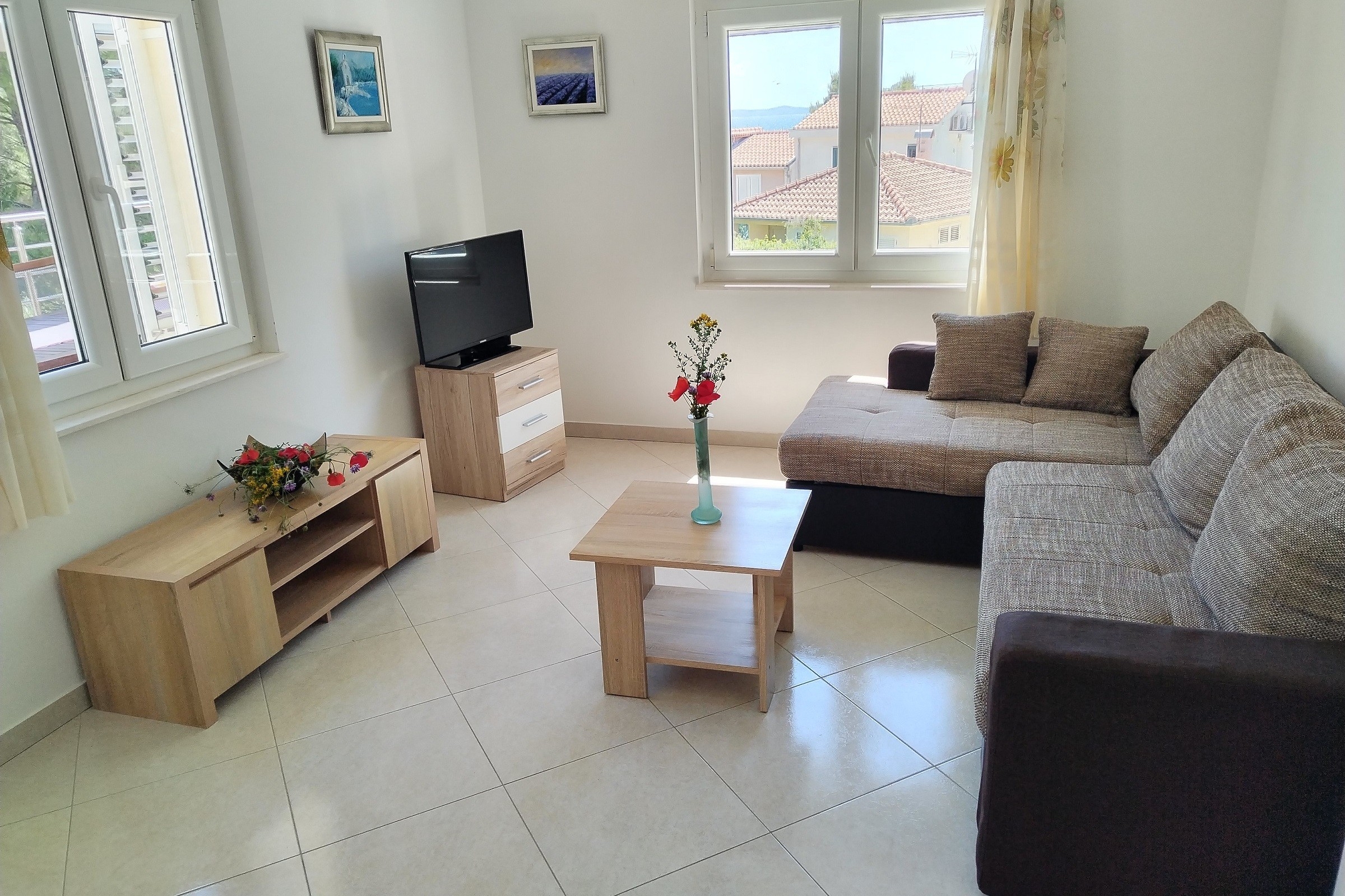 Two bedroom apartment with terrace and sea view Cove Osibova, Brač (A-23774-b)