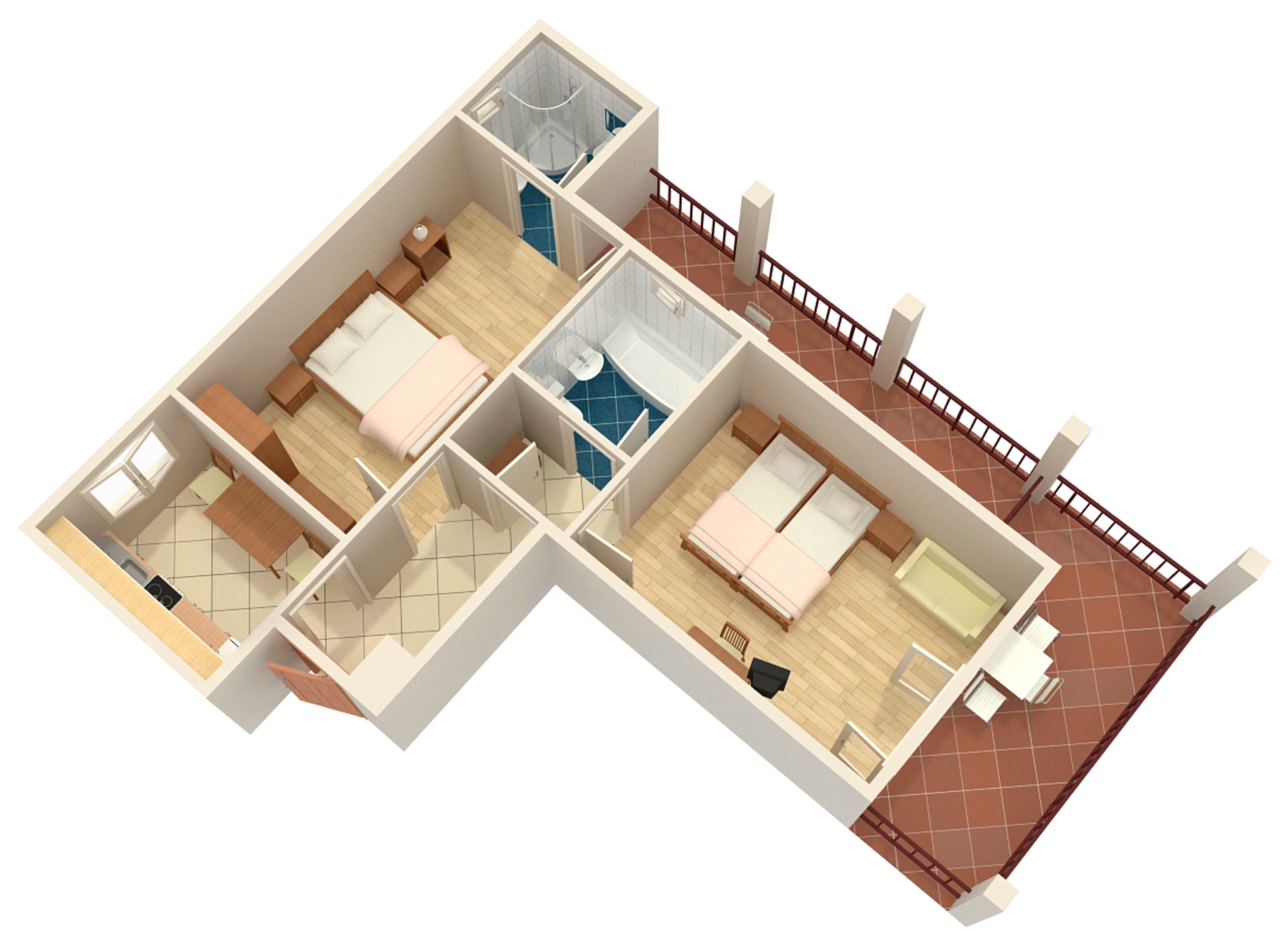 Two bedroom apartment with terrace and sea view Selce, Crikvenica  A-a