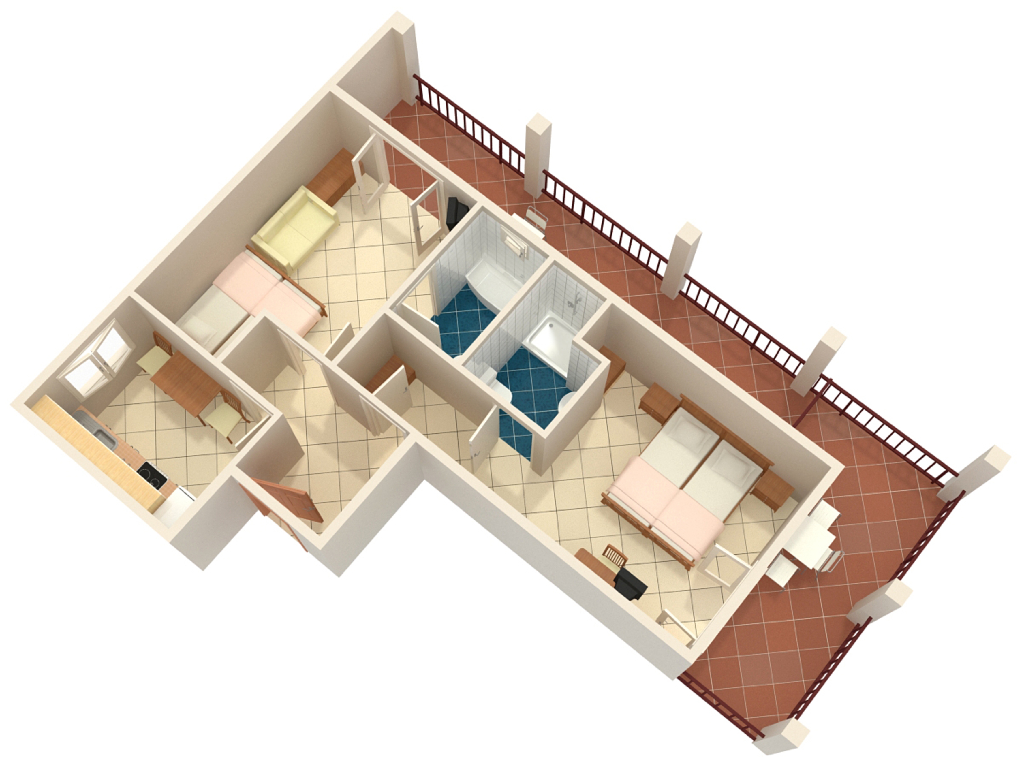 Two bedroom apartment with terrace Selce, Crikvenica  A-b