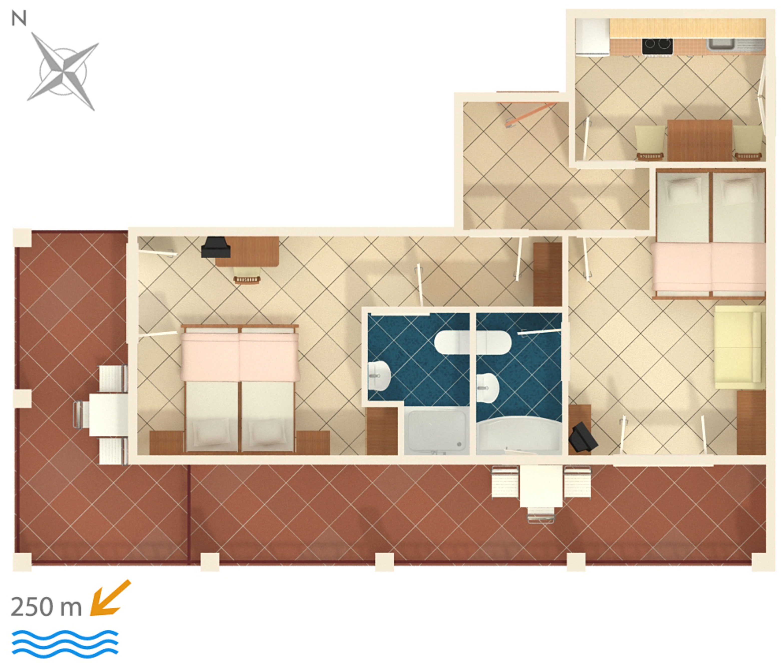 Two bedroom apartment with terrace Selce, Crikvenica  A-b