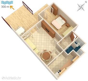 Plan Dramalj, Plan in the apartment, WIFI.