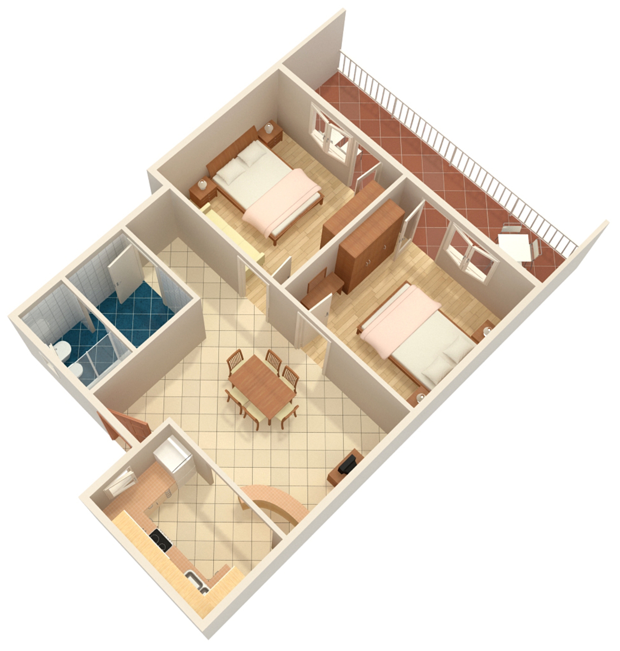Two bedroom apartment with terrace and sea view Dramalj, Crikvenica  A-a