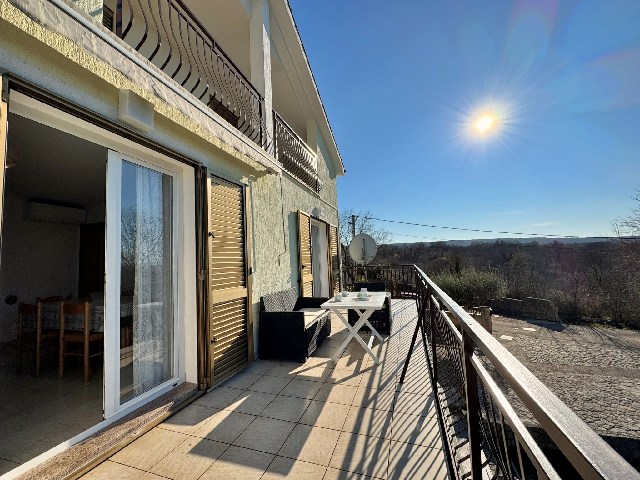 Two bedroom apartment with balcony and sea view Malinska, Krk  A-b