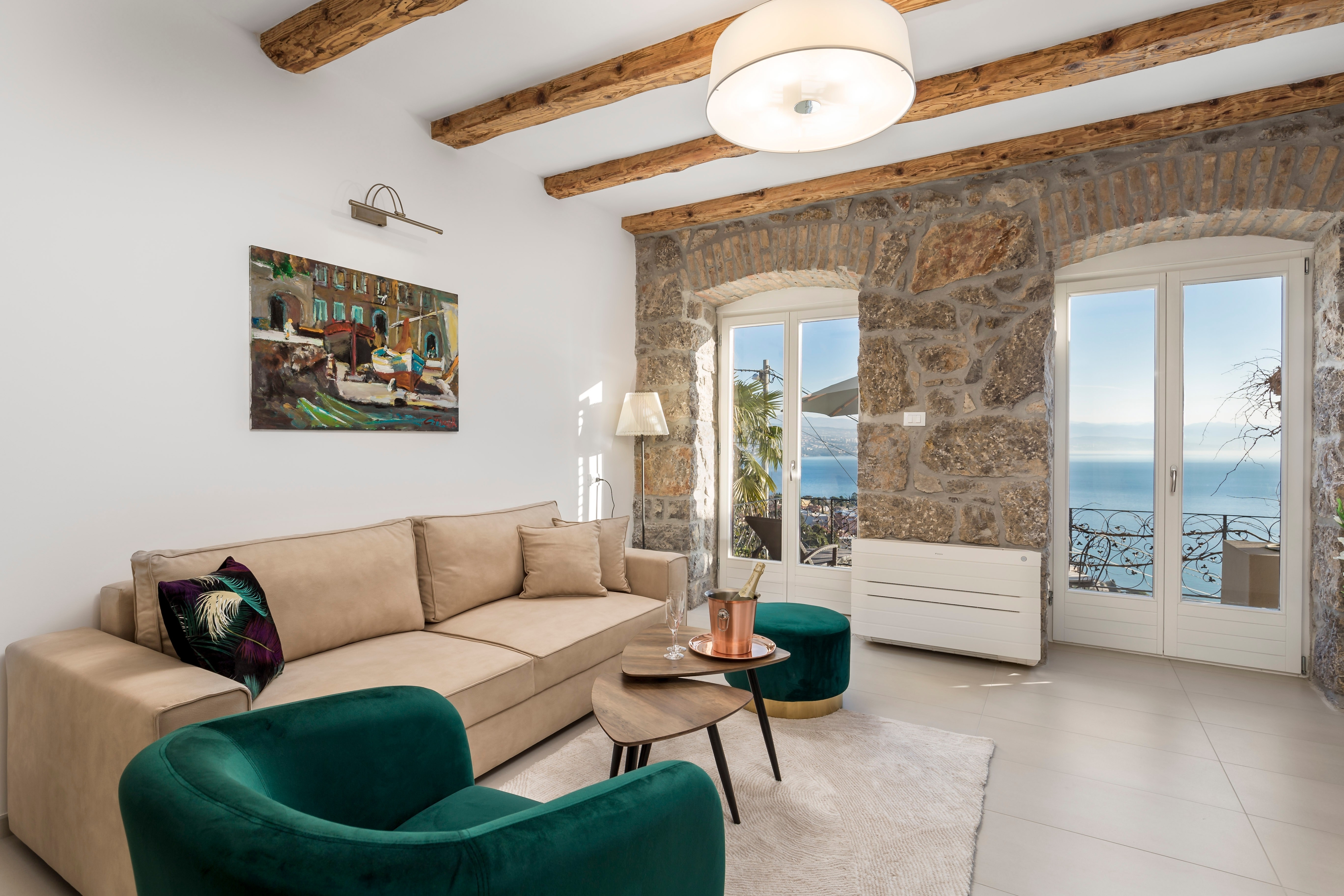 One bedroom apartment with terrace and sea view Opatija (A-23879-a)