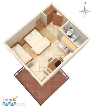 Plan Crikvenica, Plan in the studio-apartment, WIFI.