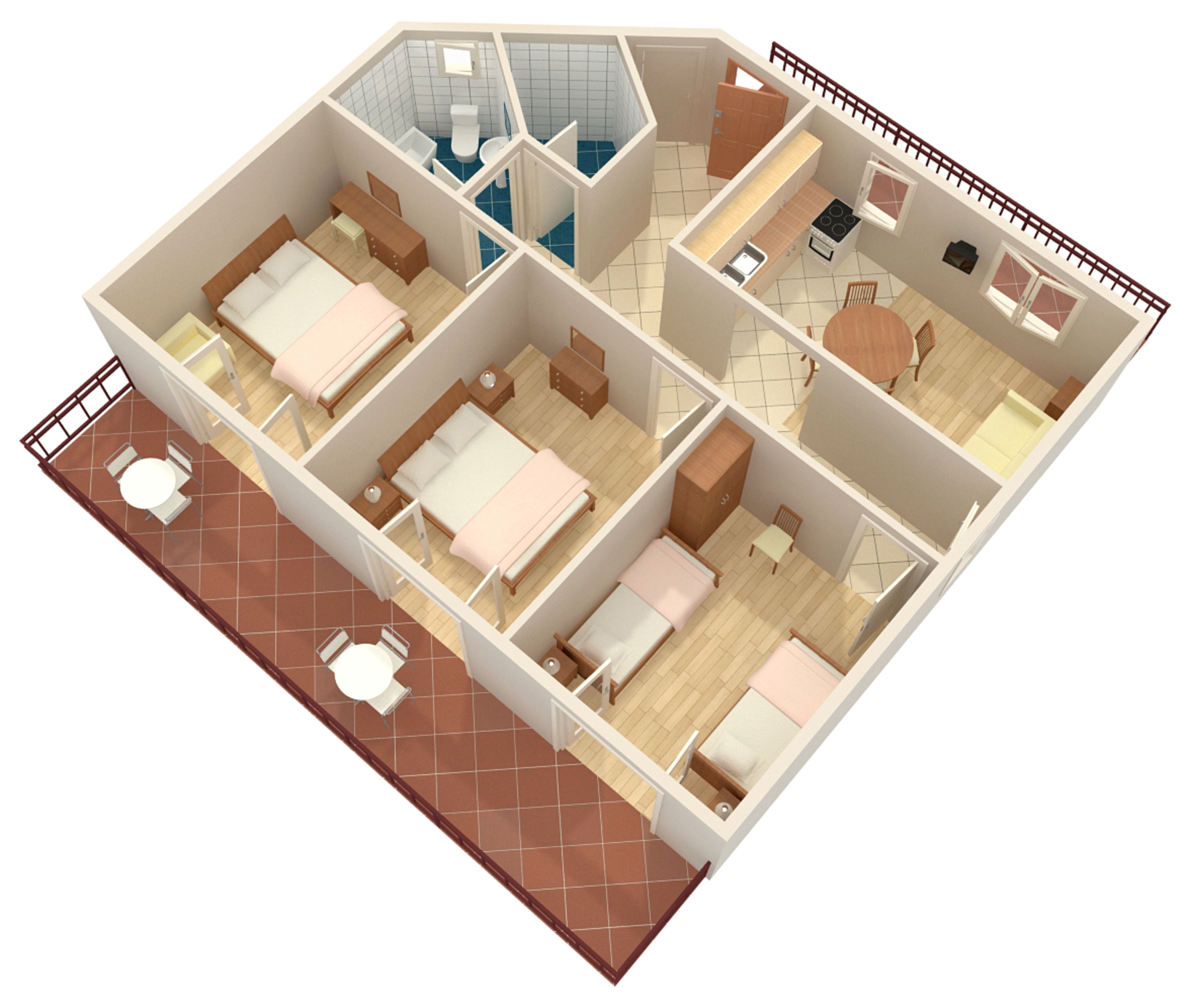 Three bedroom apartment with balcony Malinska, Krk  A-a