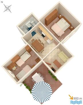 Načrt Njivice, Načrt v nastanitvi vrste apartment, WiFi.