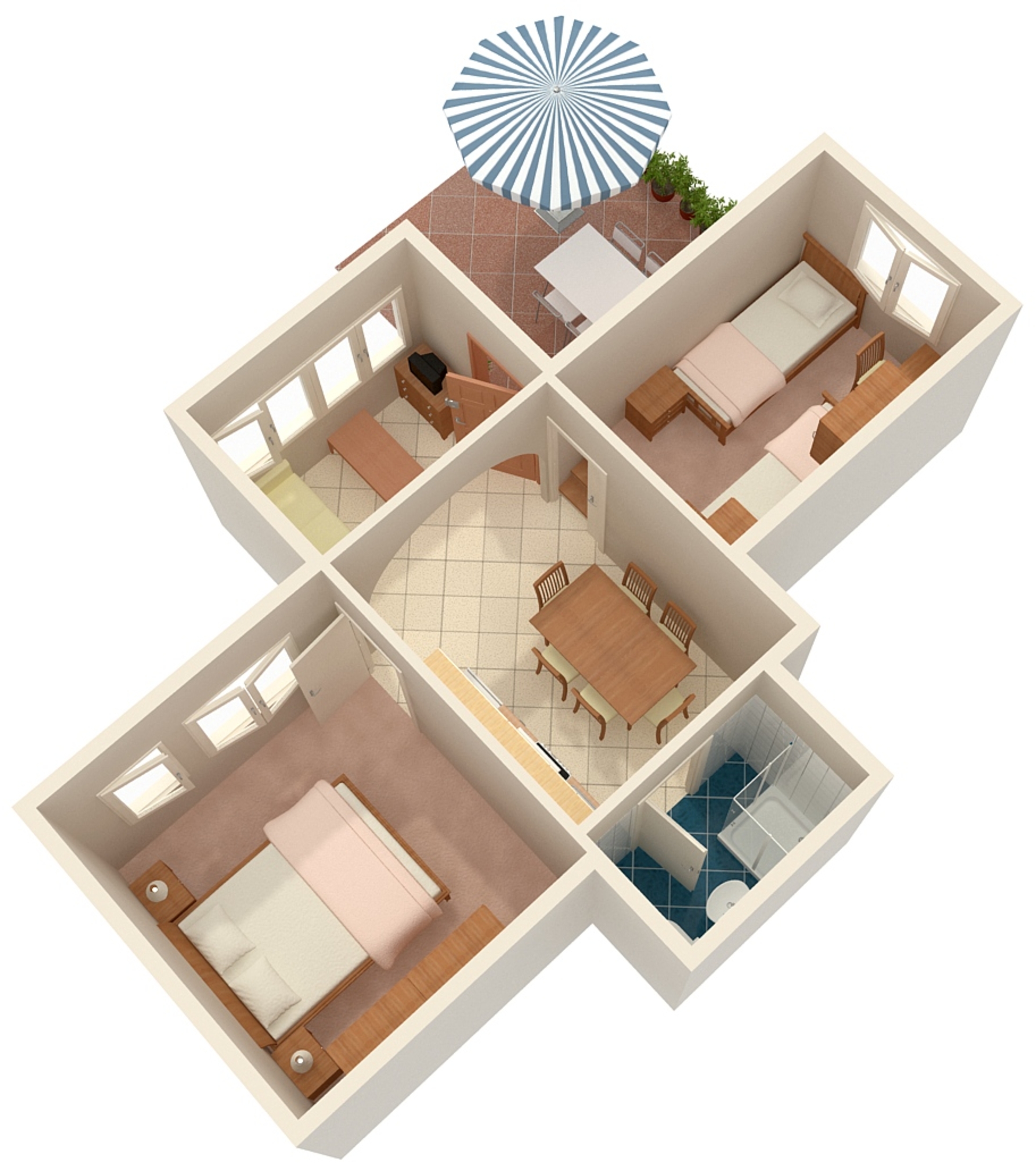 Two bedroom apartment with terrace Njivice, Krk  A-b