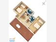 Dramalj, plattegrond in the apartment, (pet friendly) en WiFi.