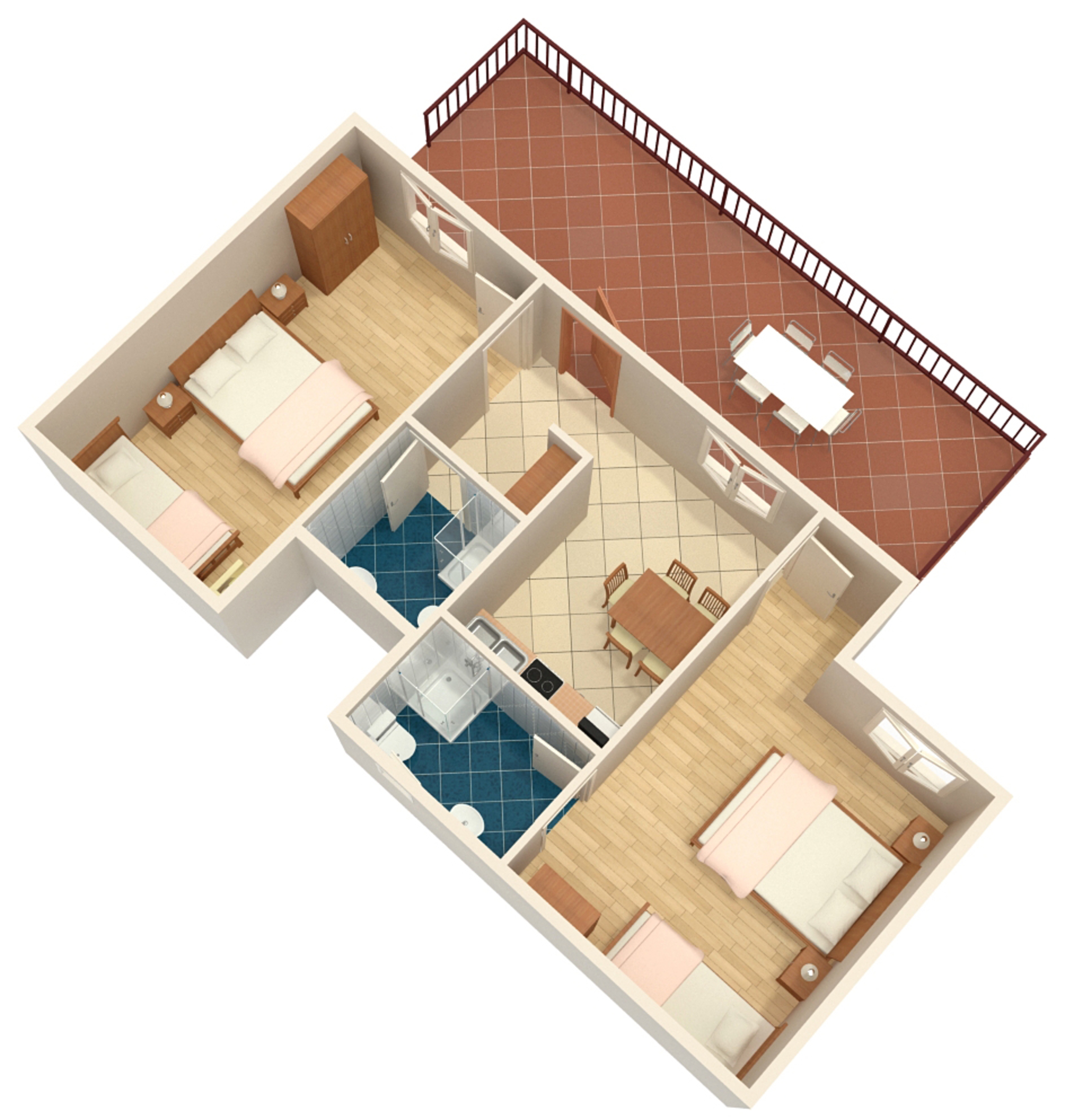 One bedroom apartment with terrace and sea view Dramalj, Crikvenica  A-c