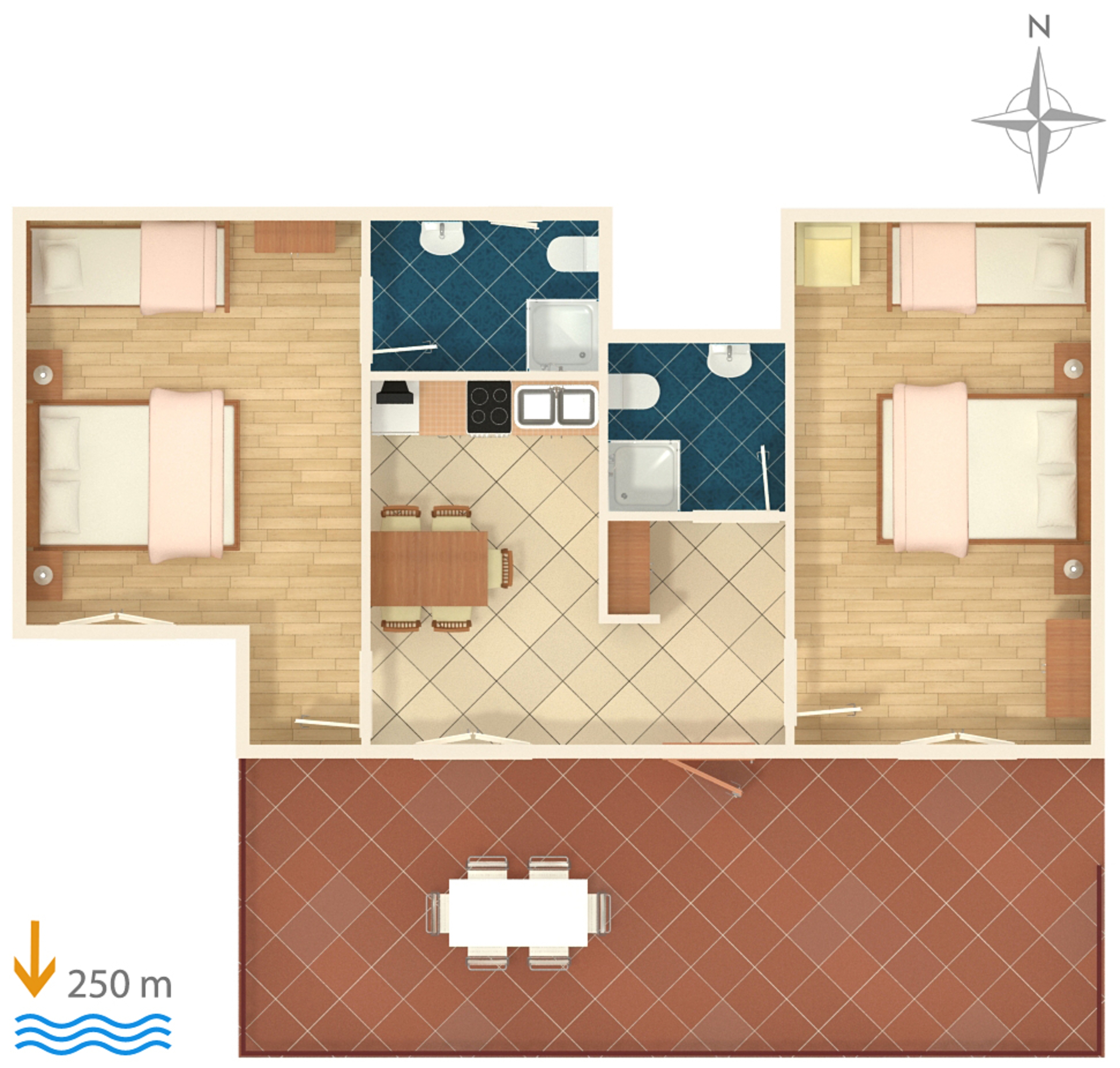 One bedroom apartment with terrace and sea view Dramalj, Crikvenica  A-c