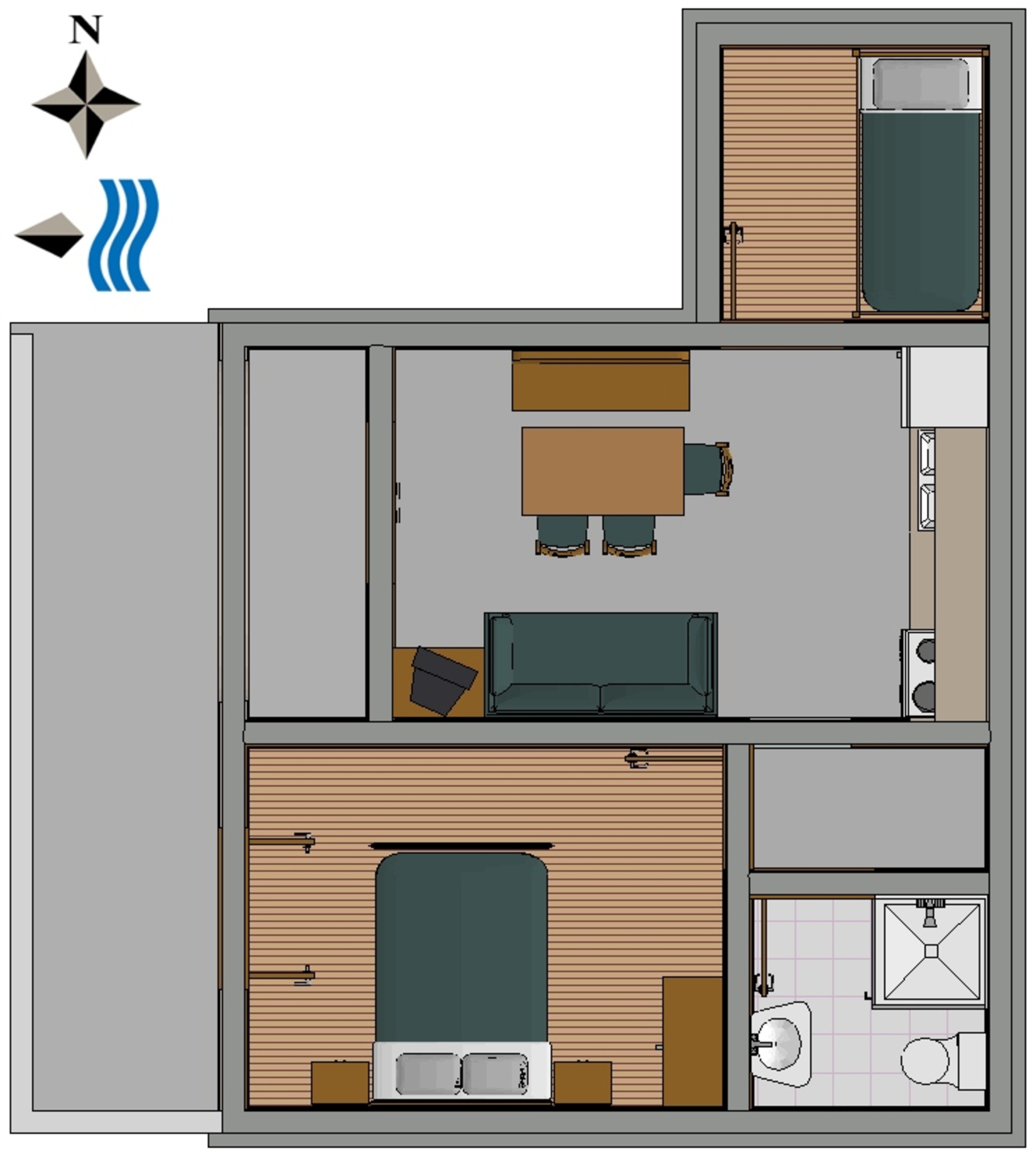 Two bedroom apartment with terrace Povile, Novi Vinodolski  A-a