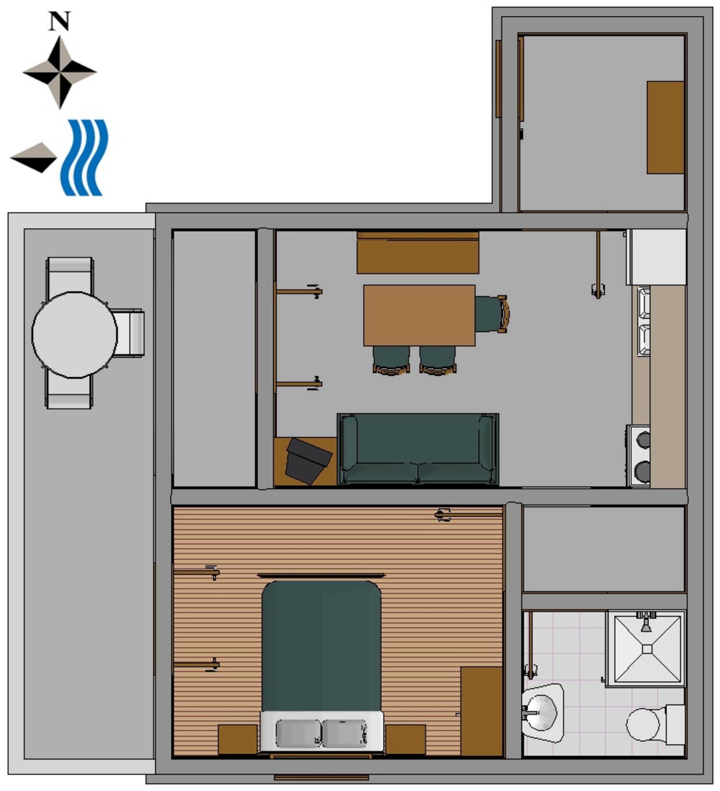 One bedroom apartment with terrace Povile, Novi Vinodolski  A-b
