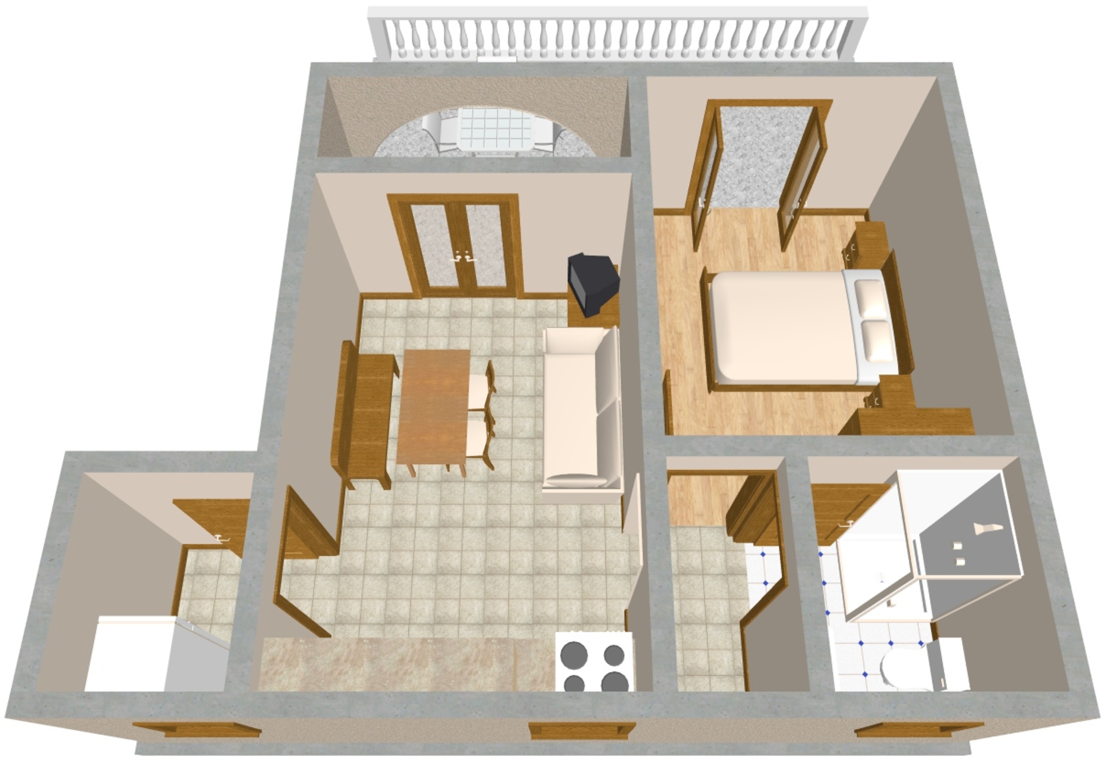 One bedroom apartment with terrace Povile, Novi Vinodolski  A-c