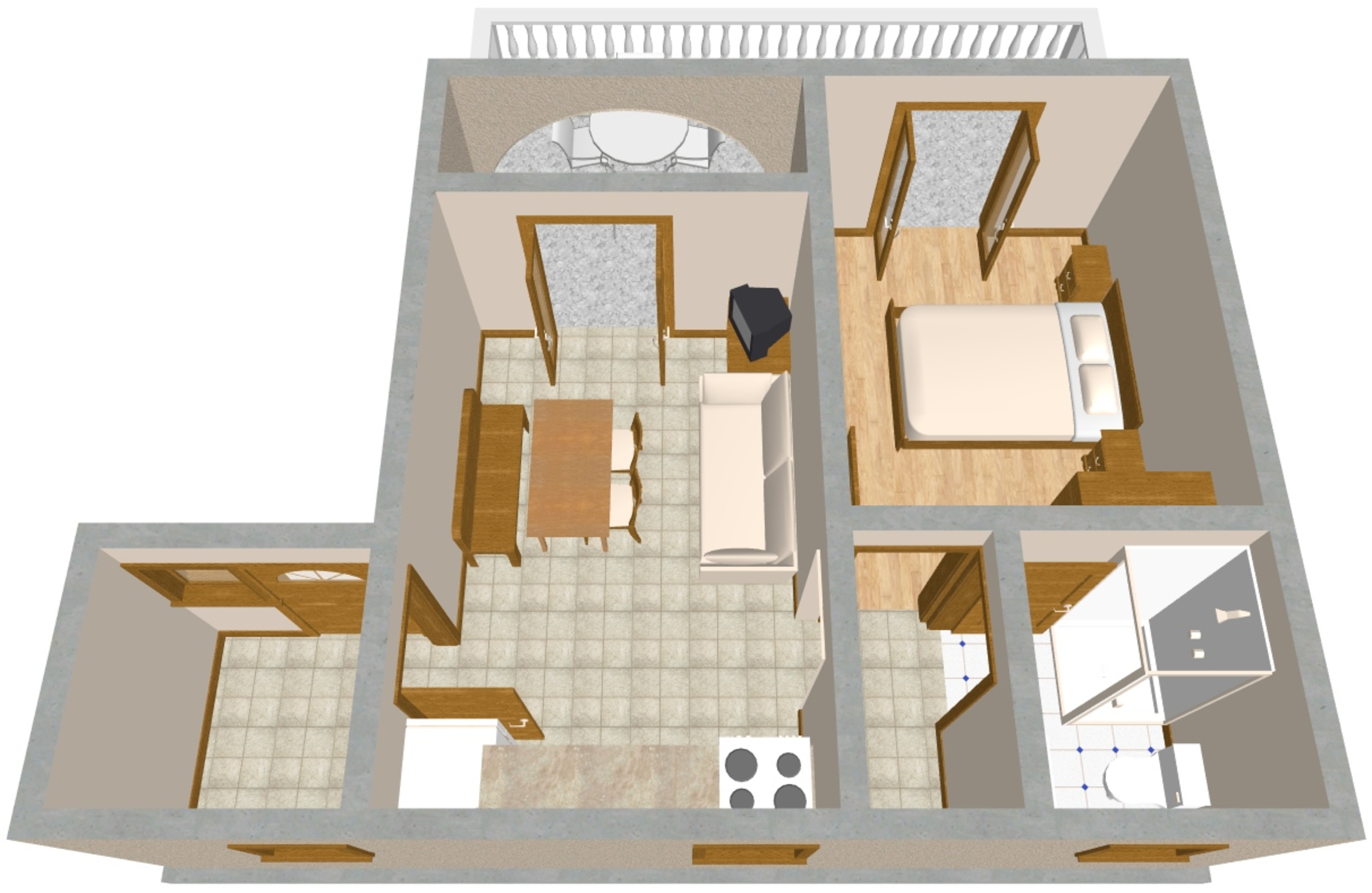 One bedroom apartment with terrace Povile, Novi Vinodolski  A-d